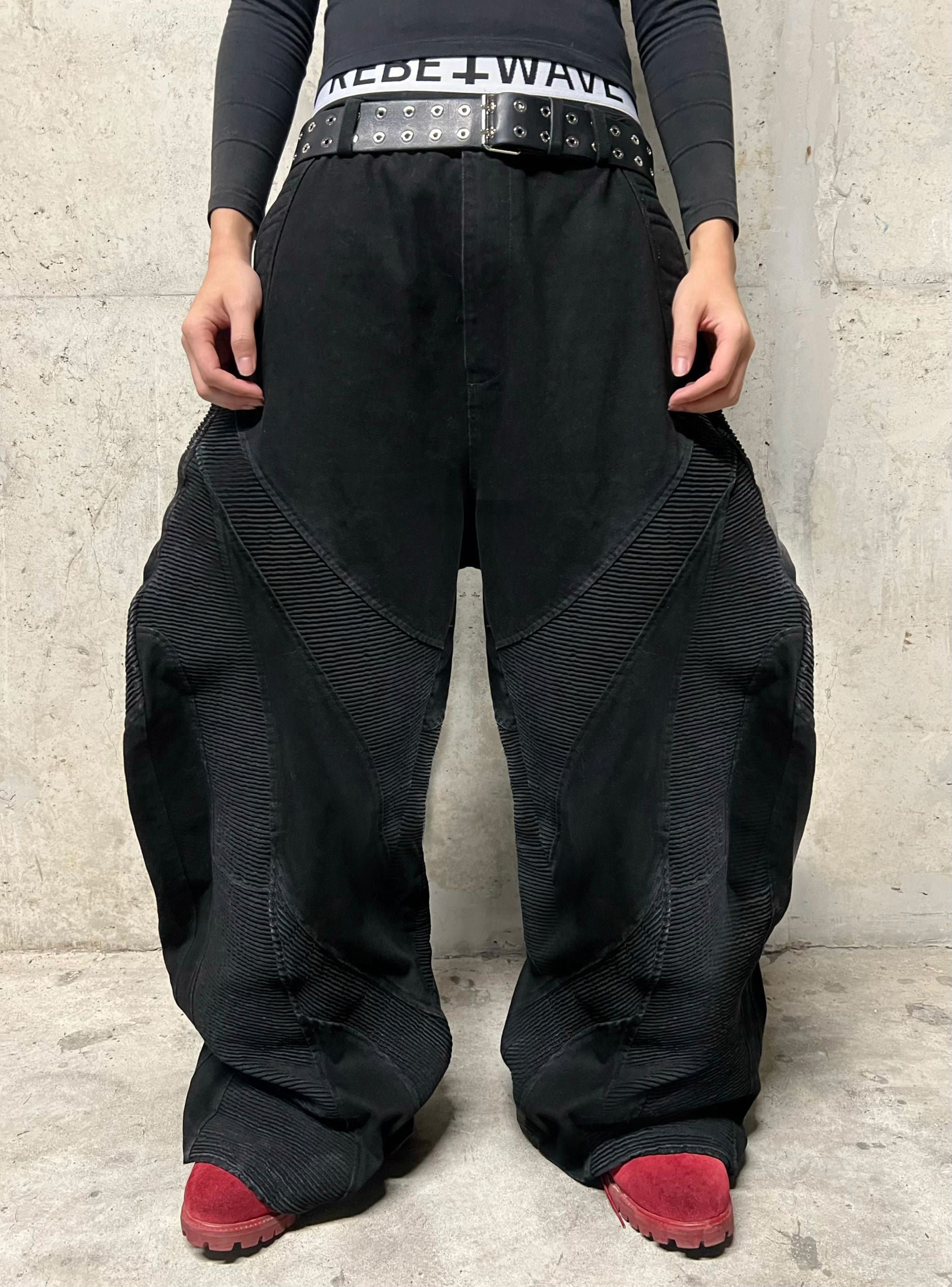 REBEL WAVE丨Alien bone wave jeans baggy pants - PSYLOS 1, REBEL WAVE丨Alien bone wave jeans baggy pants, Pants, REBEL WAVE•JAPAN, PSYLOS 1