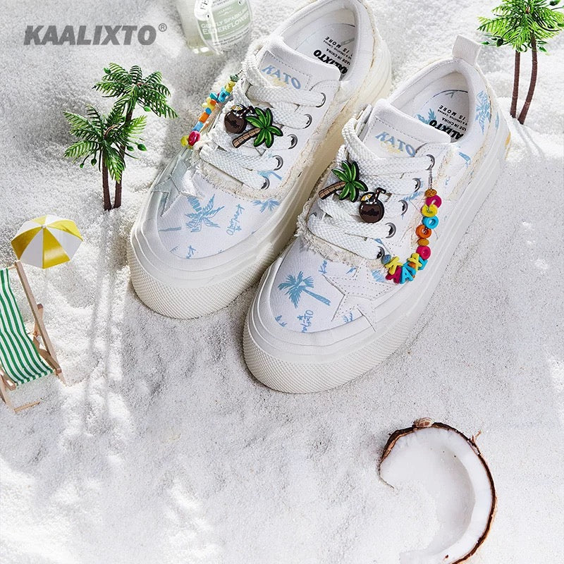 KAALIXTO丨Star Canvas Shoes-Coconut Palm Variability - PSYLOS 1, KAALIXTO丨Star Canvas Shoes-Coconut Palm Variability, Skate Shoes, Hype States Sale, PSYLOS 1