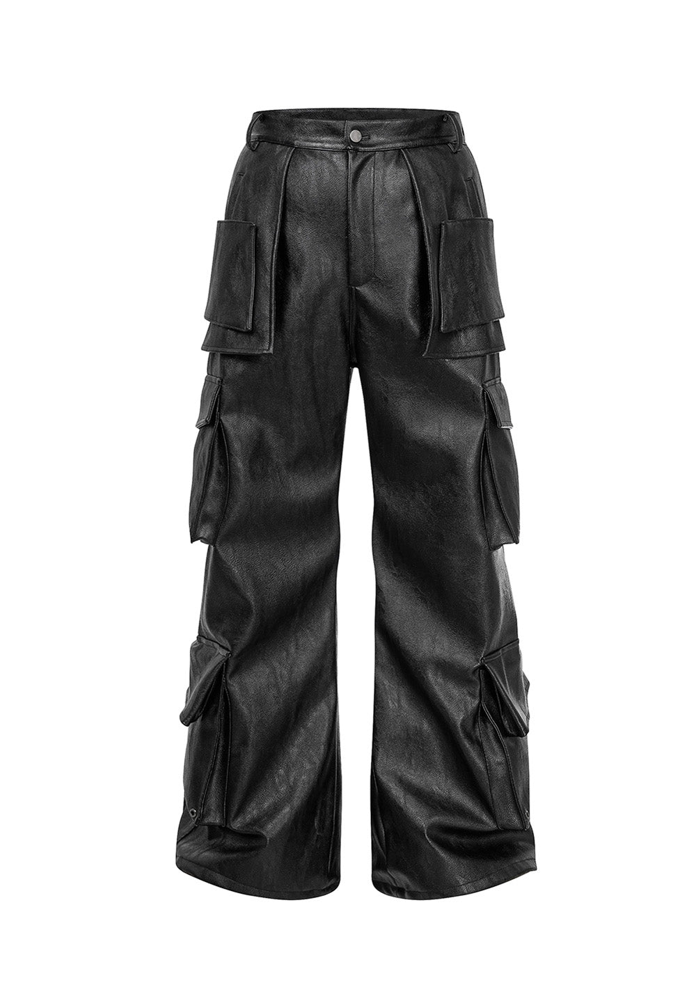 REBEL WAVE丨Structured Multi-Pocket Leather Cargos - PSYLOS 1, REBEL WAVE丨Structured Multi-Pocket Leather Cargos, Pants, REBEL WAVE•JAPAN, PSYLOS 1