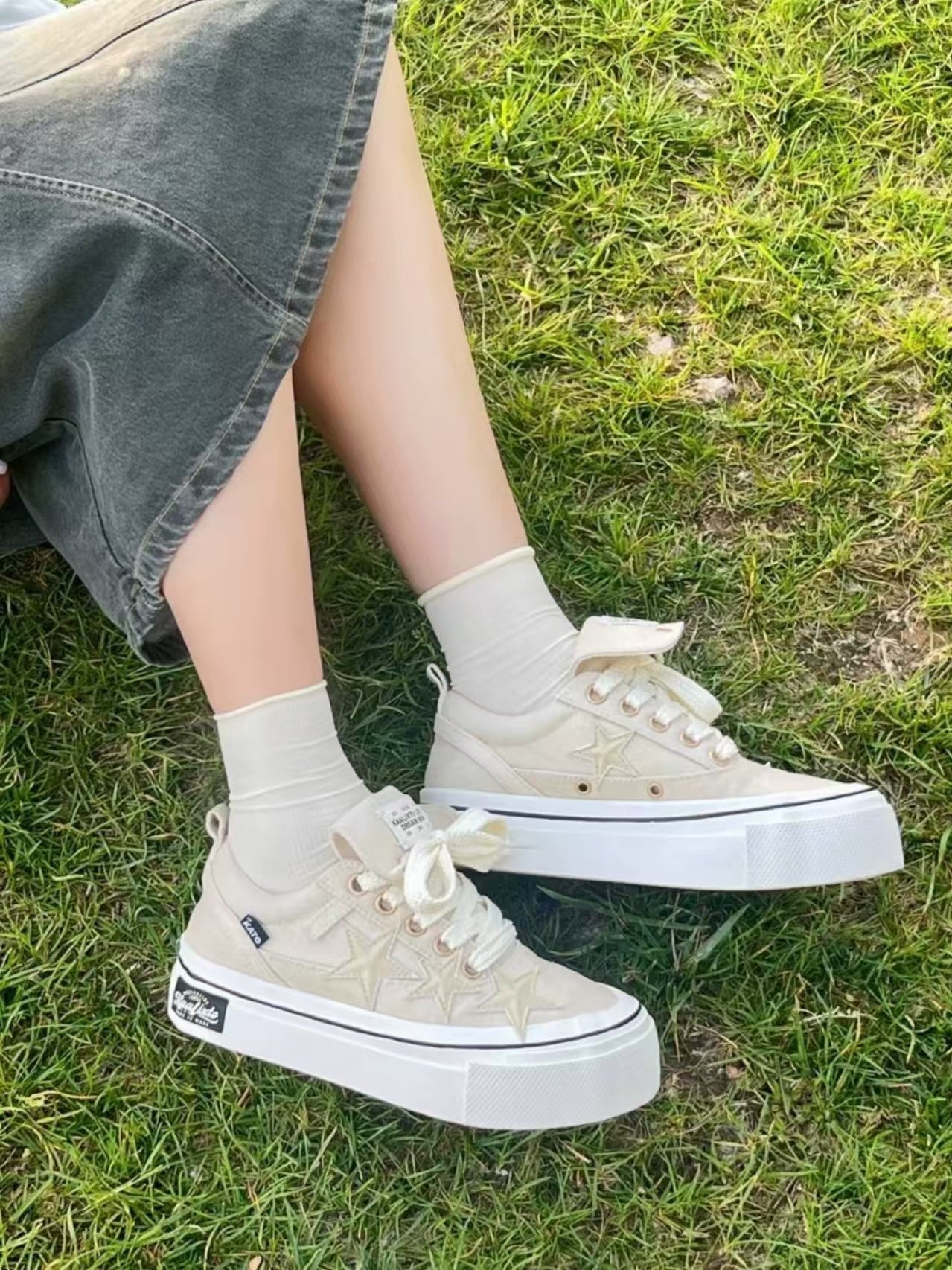 KAALIXTO丨Cream Beige Canvas Star Shoes - PSYLOS 1, KAALIXTO丨Cream Beige Canvas Star Shoes, Canvas Sneakers, KAALIXTO•JAPAN, PSYLOS 1