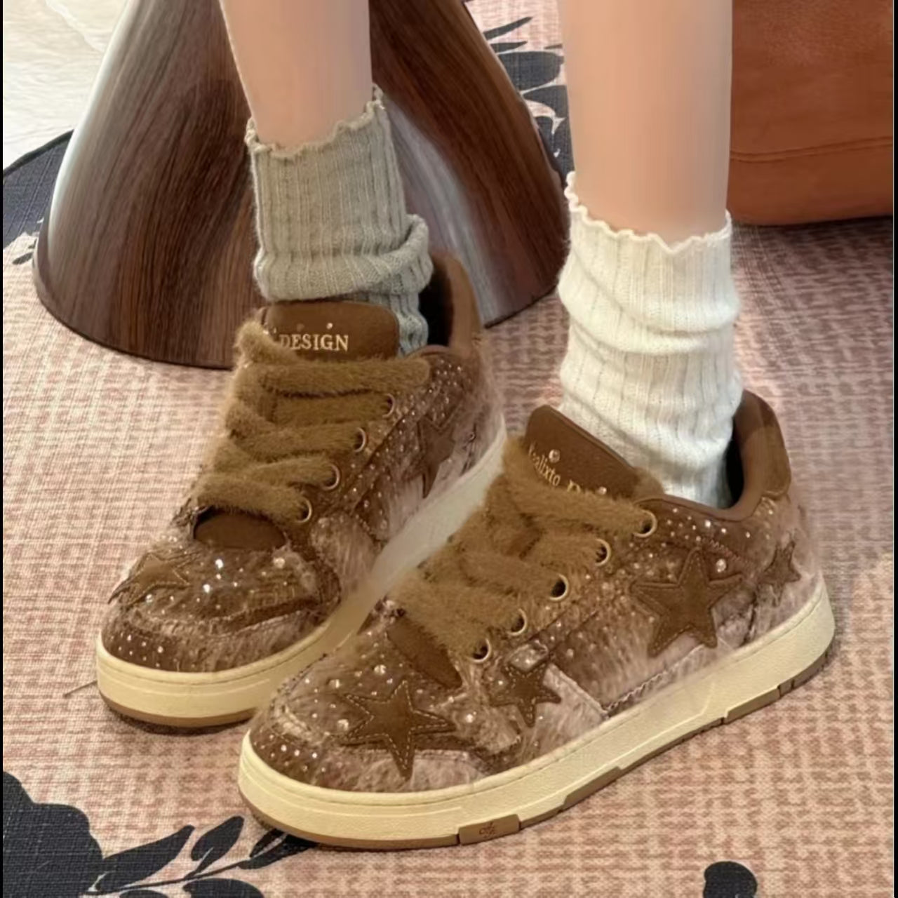 KAALIXTO丨Gradient Brown Fuzzy Star Sneaker - PSYLOS 1, KAALIXTO丨Gradient Brown Fuzzy Star Sneaker, Skate Shoes, KAALIXTO•JAPAN, PSYLOS 1