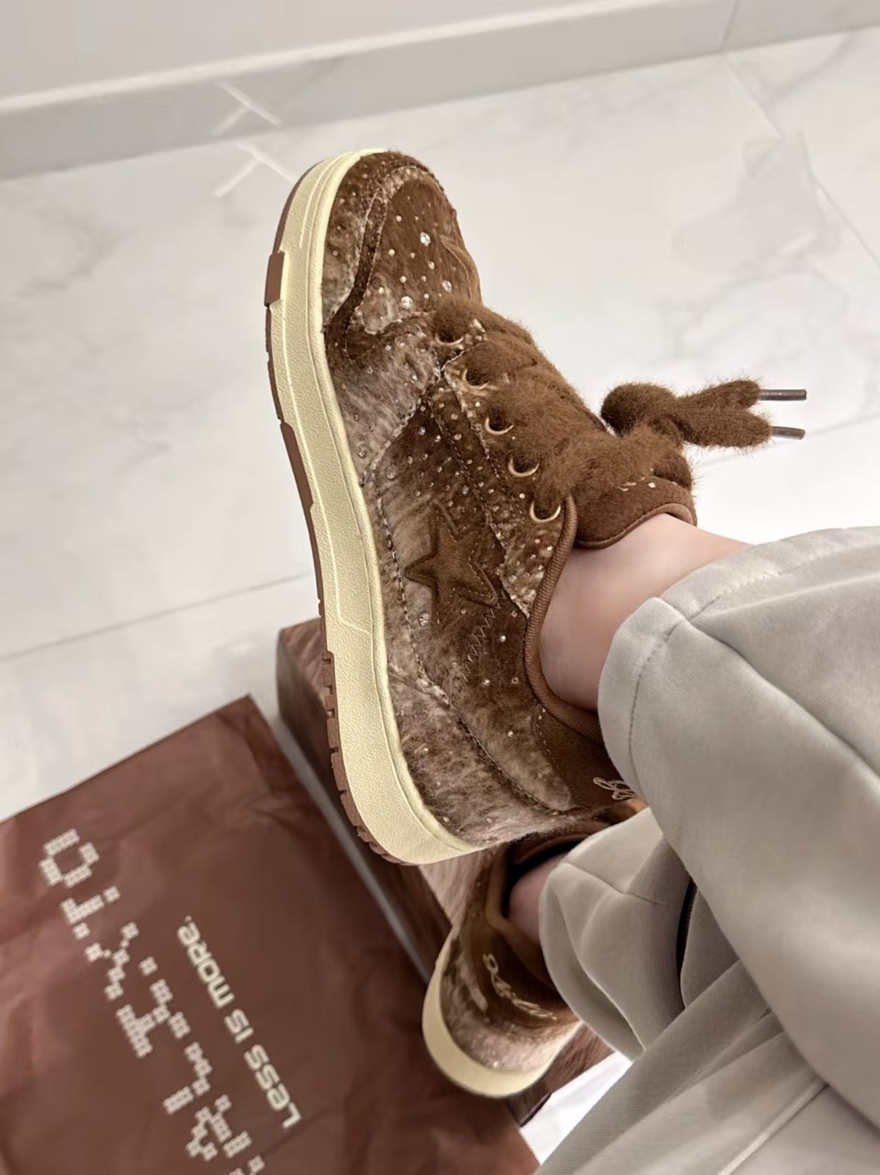 KAALIXTO丨Gradient Brown Fuzzy Star Sneaker - PSYLOS 1, KAALIXTO丨Gradient Brown Fuzzy Star Sneaker, Skate Shoes, KAALIXTO•JAPAN, PSYLOS 1
