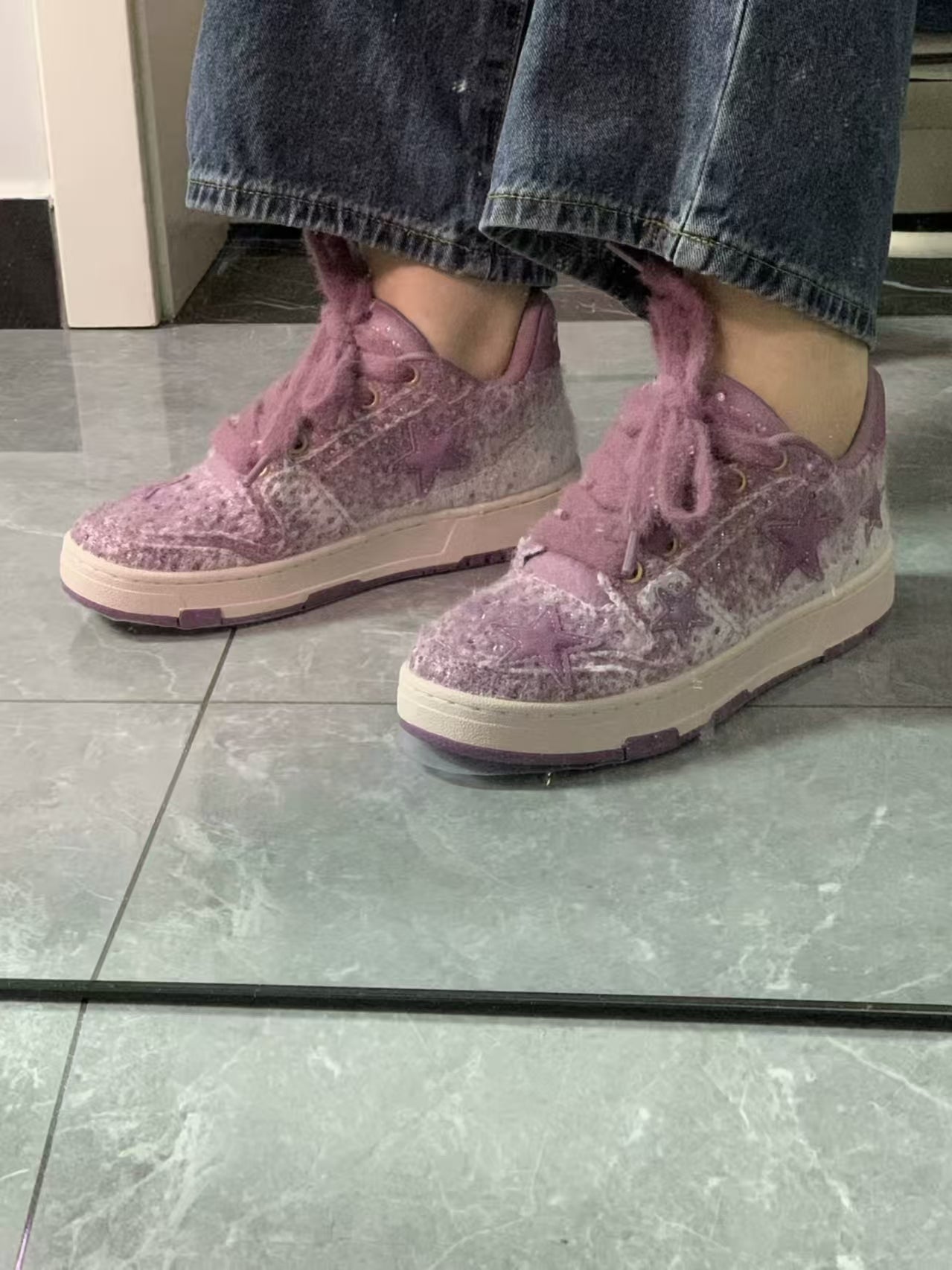 KAALIXTO丨Lilac Fuzzy Star Low-Top Sneaker - PSYLOS 1, KAALIXTO丨Lilac Fuzzy Star Low-Top Sneaker, Skate Shoes, KAALIXTO•JAPAN, PSYLOS 1