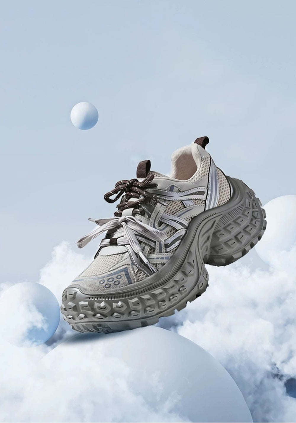 C.BANNER丨Silver Chunky Dad Sneakers for Women - PSYLOS 1, C.BANNER丨Silver Chunky Dad Sneakers for Women, Chunky Sneakers, C.BANNER, PSYLOS 1