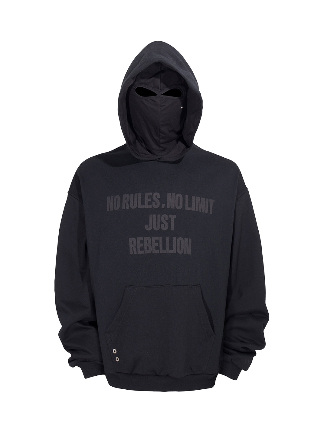 BE A DEVIL丨Embroidered Slogan Mask Oversized Hoodie - PSYLOS 1, BE A DEVIL丨Embroidered Slogan Mask Oversized Hoodie, Hoodie, BE A DEVIL, PSYLOS 1