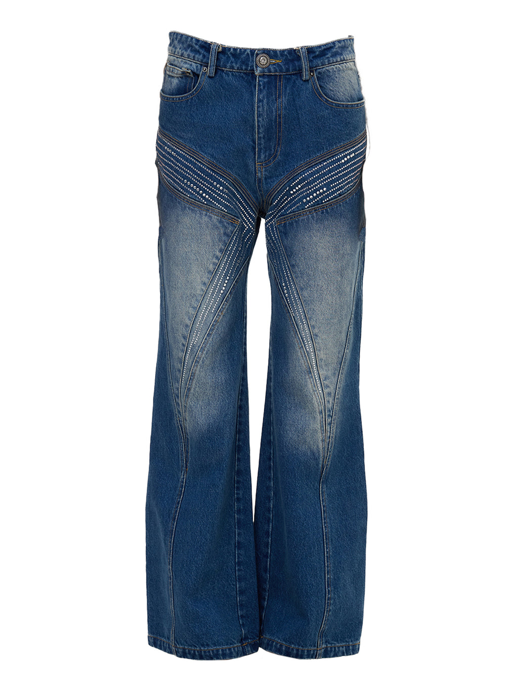 FayChui | Butterfly Rhinestone Washed Loose Fit Jeans - PSYLOS 1, FayChui | Butterfly Rhinestone Washed Loose Fit Jeans, Jeans, FayChui, PSYLOS 1