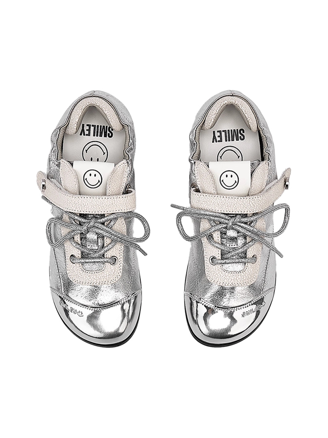 SMILEY | Ballet Flats Round Toe Shoes-Silver - PSYLOS 1, SMILEY | Ballet Flats Round Toe Shoes-Silver, Retro Trainers, SMILEY, PSYLOS 1