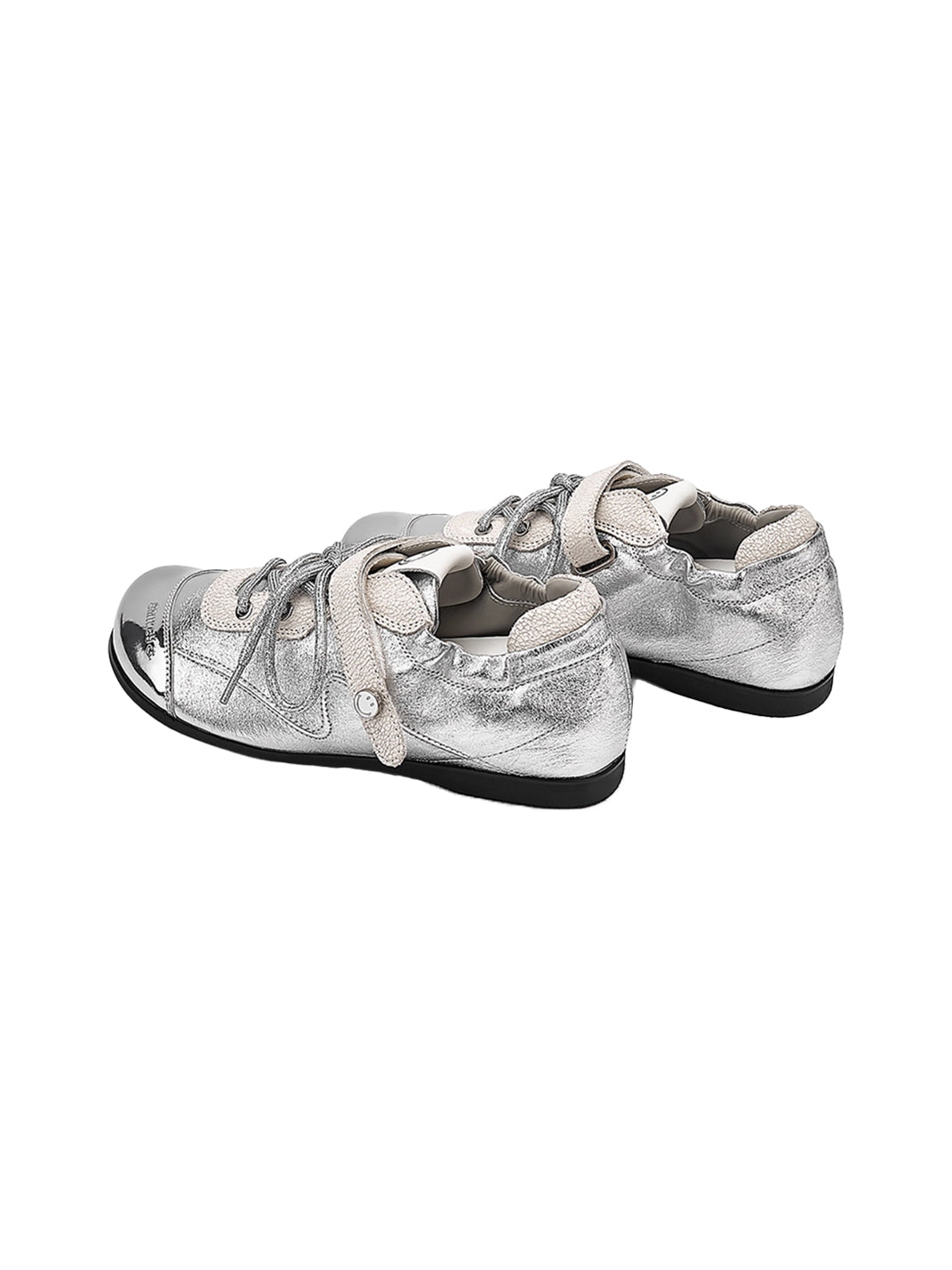 SMILEY | Ballet Flats Round Toe Shoes-Silver - PSYLOS 1, SMILEY | Ballet Flats Round Toe Shoes-Silver, Retro Trainers, SMILEY, PSYLOS 1