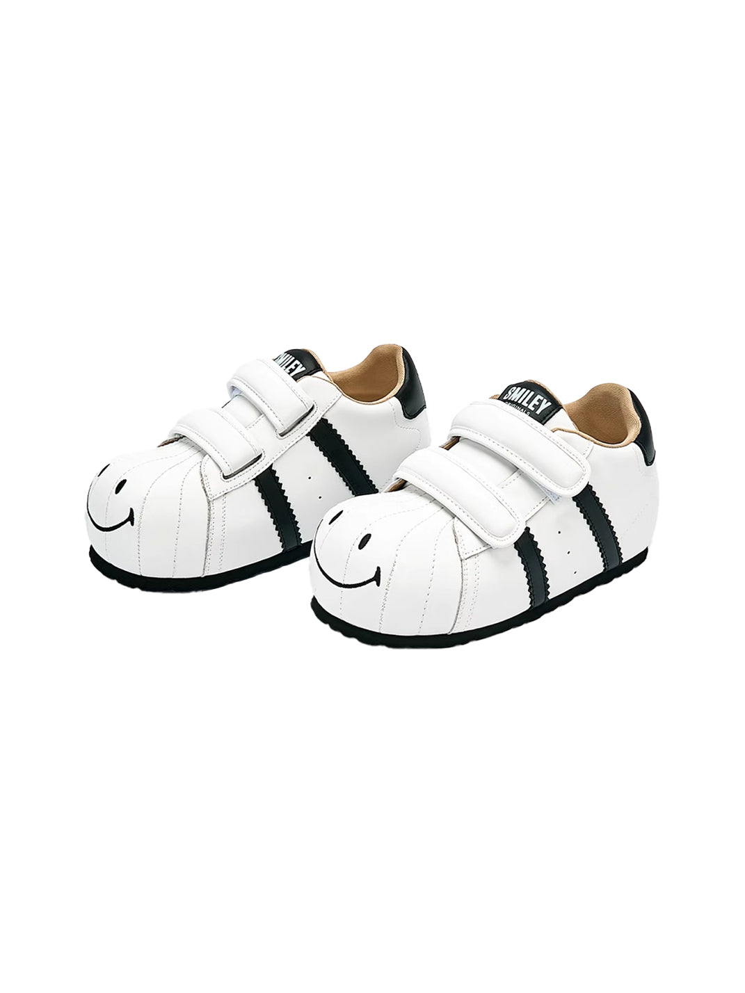 SMILEY | Shell Toe Chunky Velcro Shoes-Black&White - PSYLOS 1, SMILEY | Shell Toe Chunky Velcro Shoes-Black&White, Casual Sneakers, SMILEY, PSYLOS 1