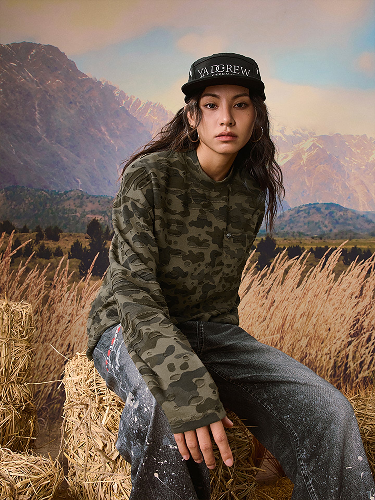 YADcrew | Wormhole Camouflage Pocket Long Sleeve - PSYLOS 1, YADcrew | Wormhole Camouflage Pocket Long Sleeve, Sweatshirt, YADcrew•JAPAN, PSYLOS 1