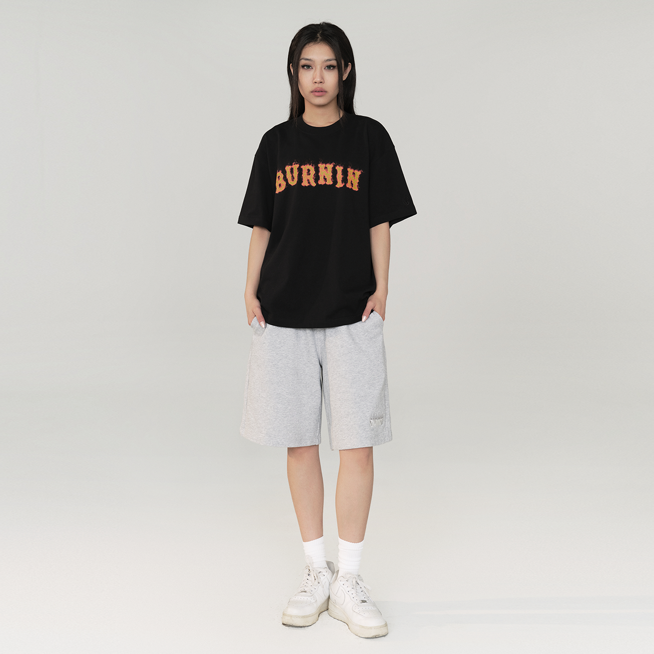 BURNIN*Spark Flame Lava Letter Print Short Sleeve T-shirt - PSYLOS 1, BURNIN*Spark Flame Lava Letter Print Short Sleeve T-shirt, T-Shirt, Burnin, PSYLOS 1