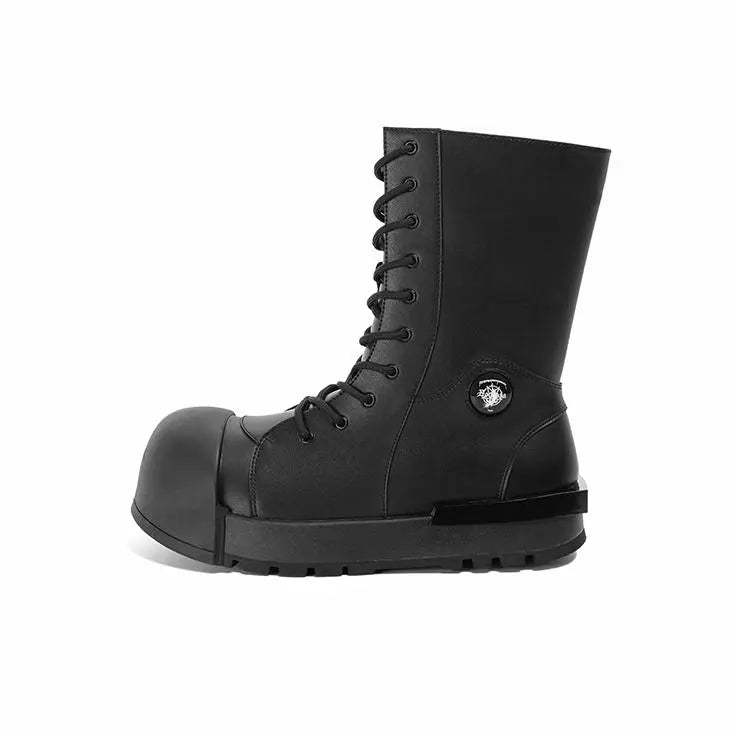 FVVO丨Ironclad Beetle PU Black Leather Boots-Black - PSYLOS 1, FVVO丨Ironclad Beetle PU Black Leather Boots-Black, Boots, FVVO&ROCKSTA•JAPAN, PSYLOS 1