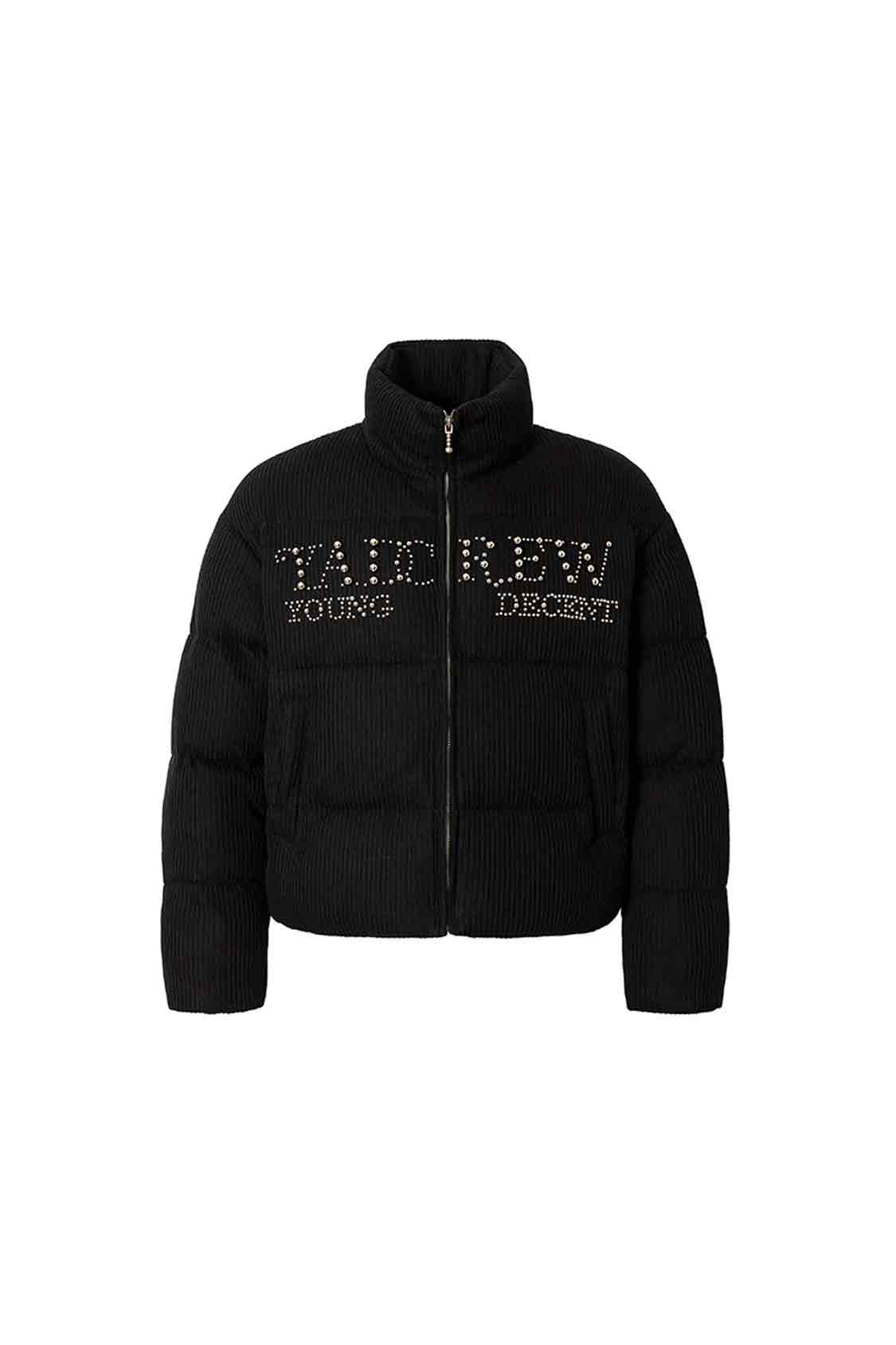 YADcrew丨Electroplated Pearl Slogan Woolen Stand-Up Collar Thickened Cotton Jacket - PSYLOS 1, YADcrew丨Electroplated Pearl Slogan Woolen Stand-Up Collar Thickened Cotton Jacket, Jacket, YADcrew•JAPAN, PSYLOS 1