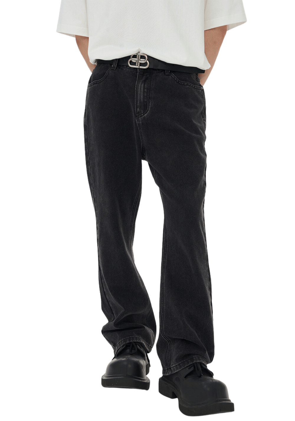 Oversized Heavy Wash Flared Jeans - PSYLOS 1, Oversized Heavy Wash Flared Jeans, Pants, HARSH AND CRUEL, PSYLOS 1