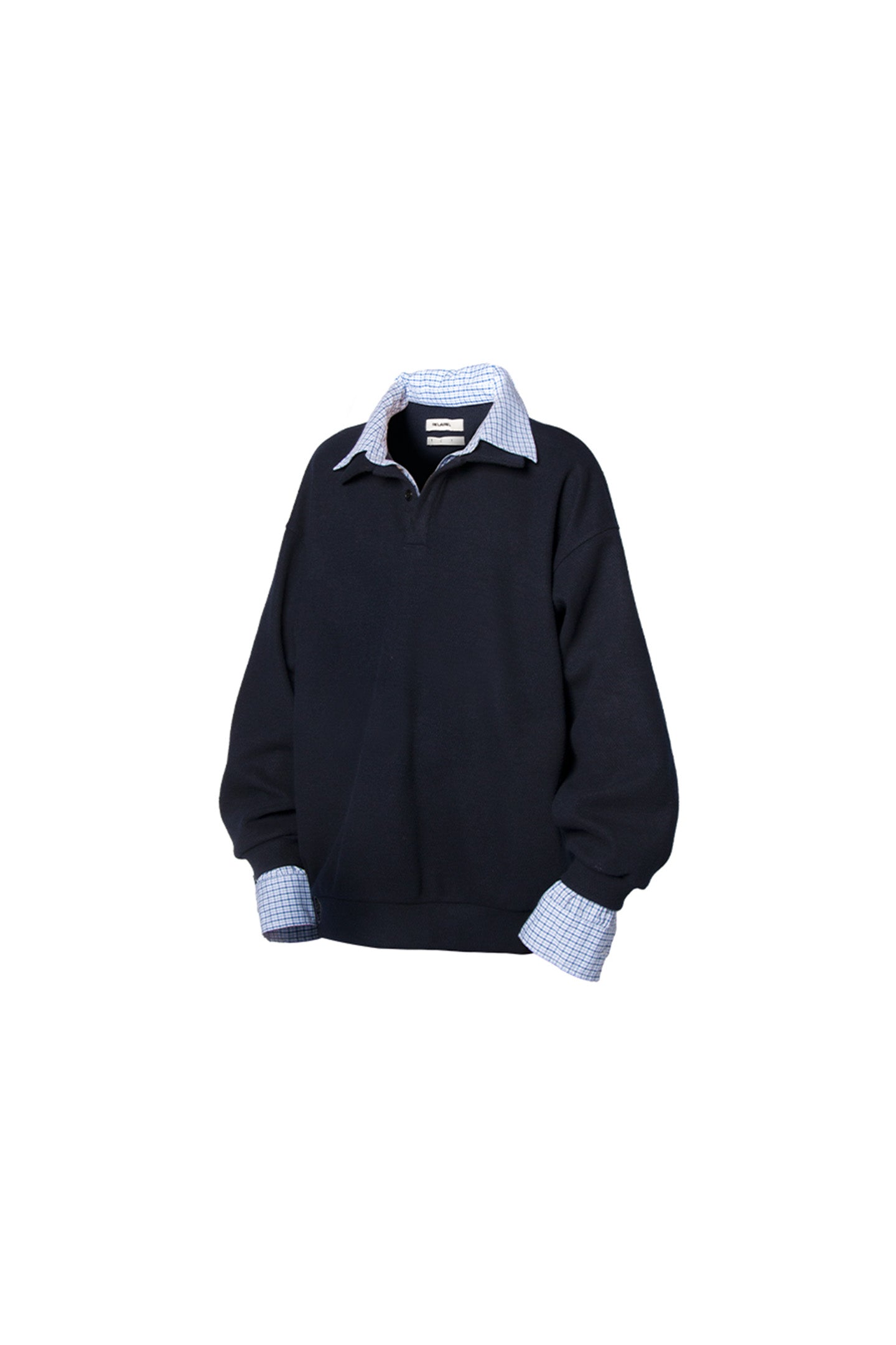 RELABEL丨Double-layer Plaid Patchwork Sweater - PSYLOS 1, RELABEL丨Double-layer Plaid Patchwork Sweater, Sweater, RELABEL, PSYLOS 1