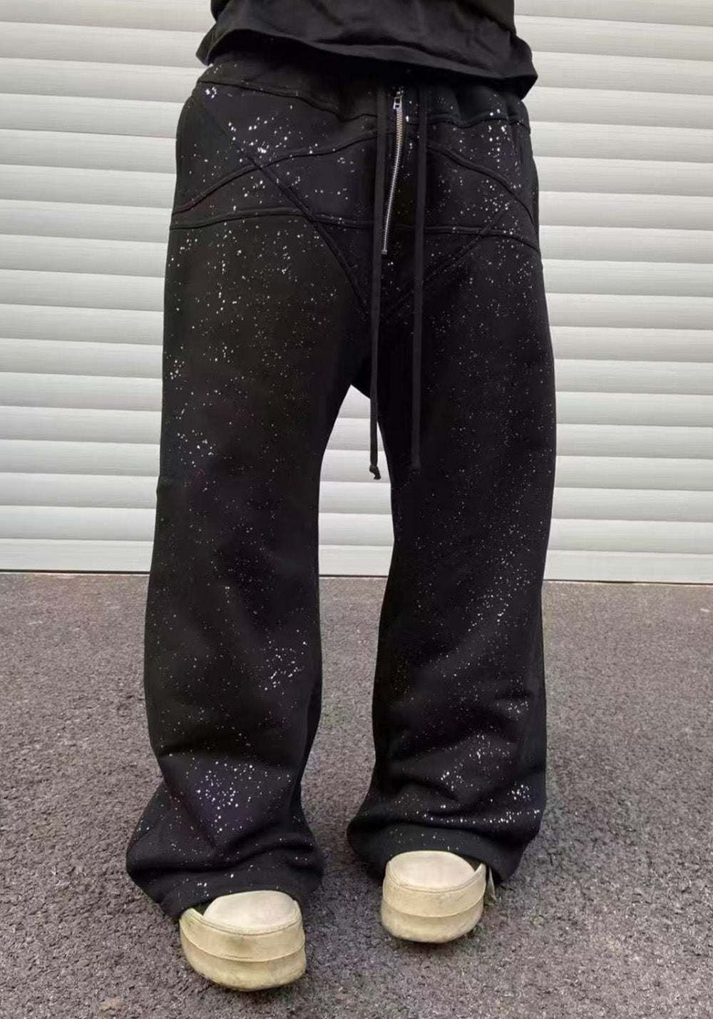 Disark│Silver Glitter Pentagram Sweatpants - PSYLOS 1, Disark│Silver Glitter Pentagram Sweatpants, Pants, Disark, PSYLOS 1