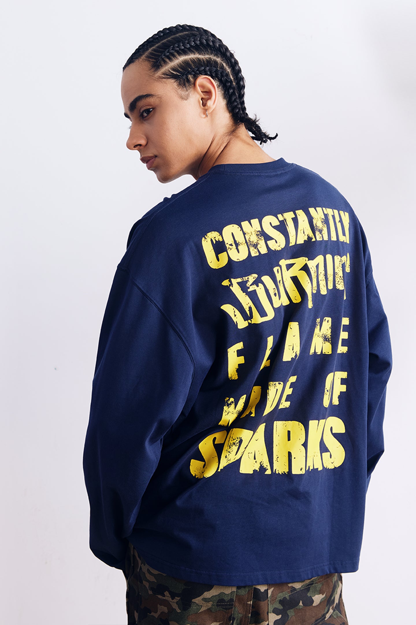 BURNIN*97'Series Logo Slogan Back Print Long Sleeve T-shirt - PSYLOS 1, BURNIN*97'Series Logo Slogan Back Print Long Sleeve T-shirt, T-shirt, Burnin, PSYLOS 1