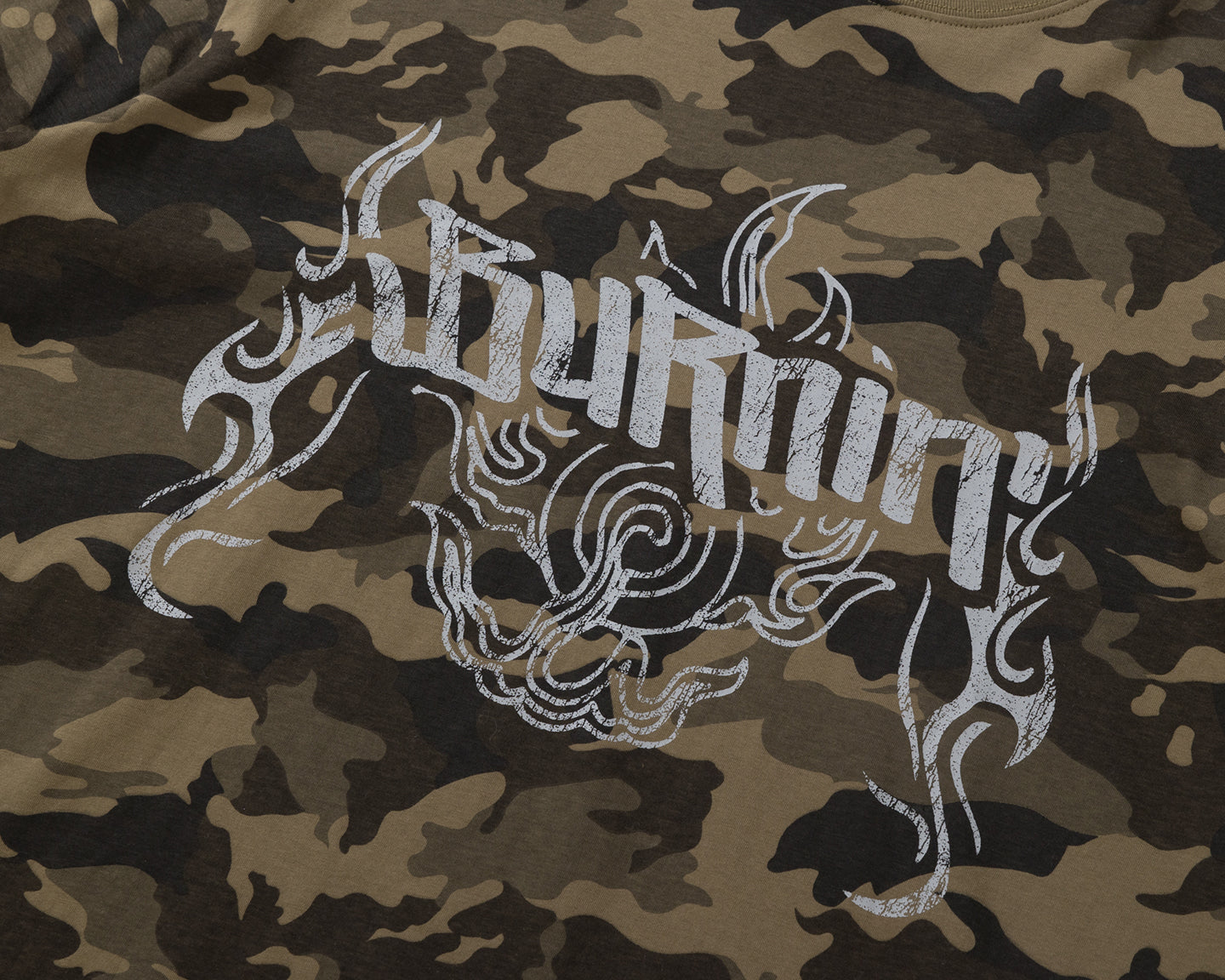 BURNIN* “97’series” worn fire pattern fake two-piece T-shirt - PSYLOS 1, BURNIN* “97’series” worn fire pattern fake two-piece T-shirt, T-Shirt, Burnin, PSYLOS 1