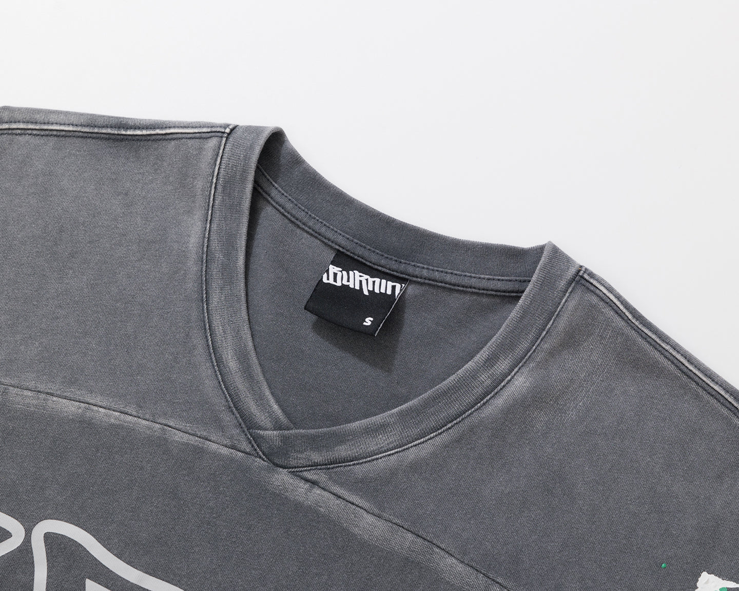 BURNIN* "2503" v-neck splash-ink retro old washed T-shirt - PSYLOS 1, BURNIN* "2503" v-neck splash-ink retro old washed T-shirt, T-Shirt, Burnin, PSYLOS 1