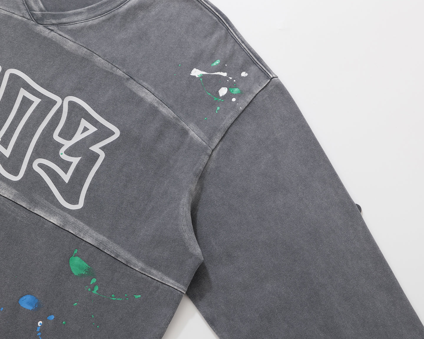 BURNIN* "2503" v-neck splash-ink retro old washed T-shirt - PSYLOS 1, BURNIN* "2503" v-neck splash-ink retro old washed T-shirt, T-Shirt, Burnin, PSYLOS 1