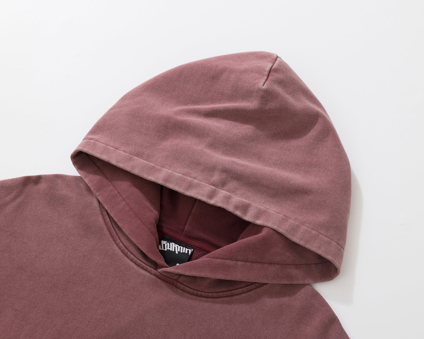 BURNIN* “97’series” worn square logo washed and distressed hooded sweatshirt - PSYLOS 1, BURNIN* “97’series” worn square logo washed and distressed hooded sweatshirt, T-Shirt, Burnin, PSYLOS 1