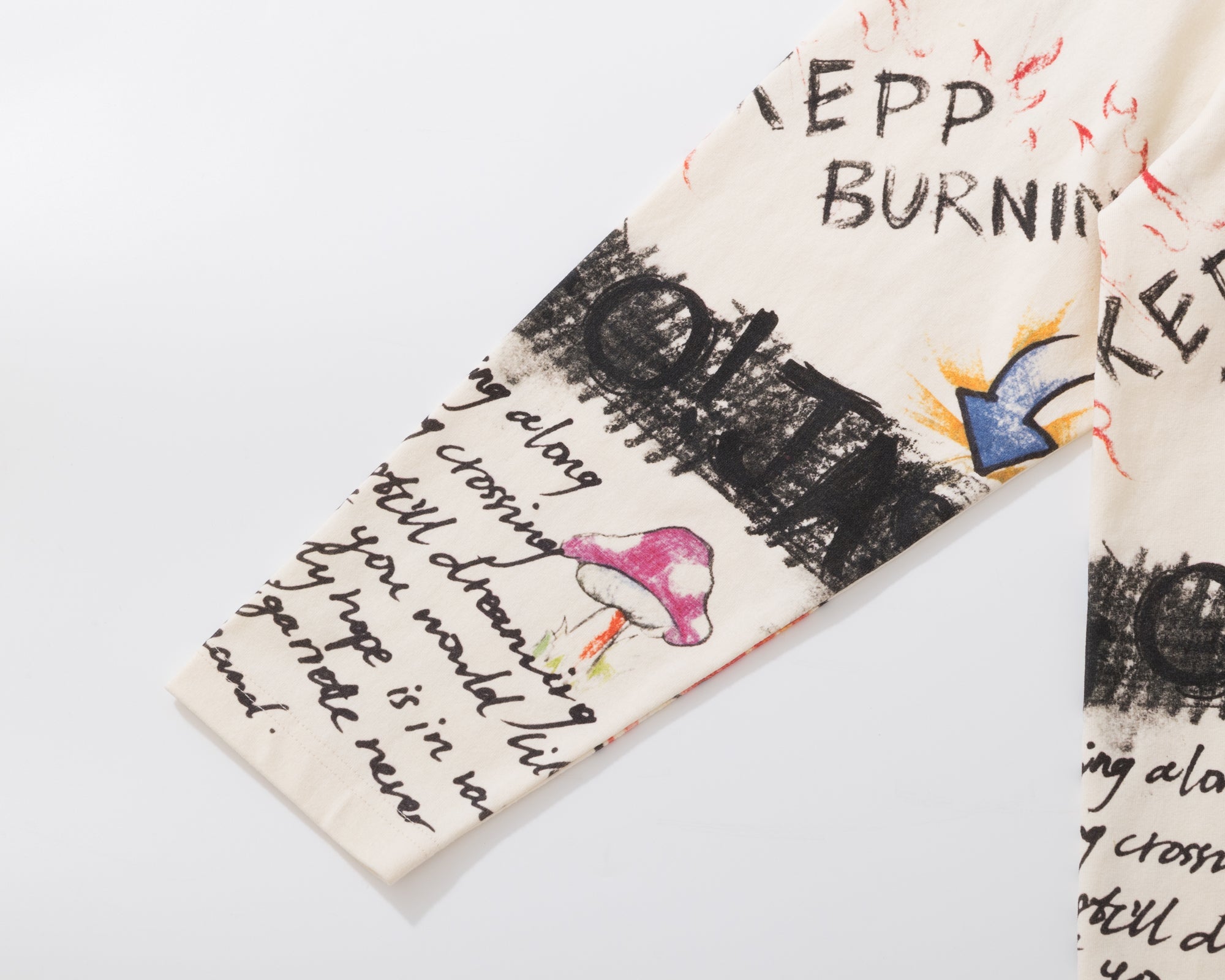 BURNIN* "All Roads Lead to Freedom" Graffiti Hand-Painted Long Sleeve T-Shirt - PSYLOS 1, BURNIN* "All Roads Lead to Freedom" Graffiti Hand-Painted Long Sleeve T-Shirt, T-Shirt, Burnin, PSYLOS 1