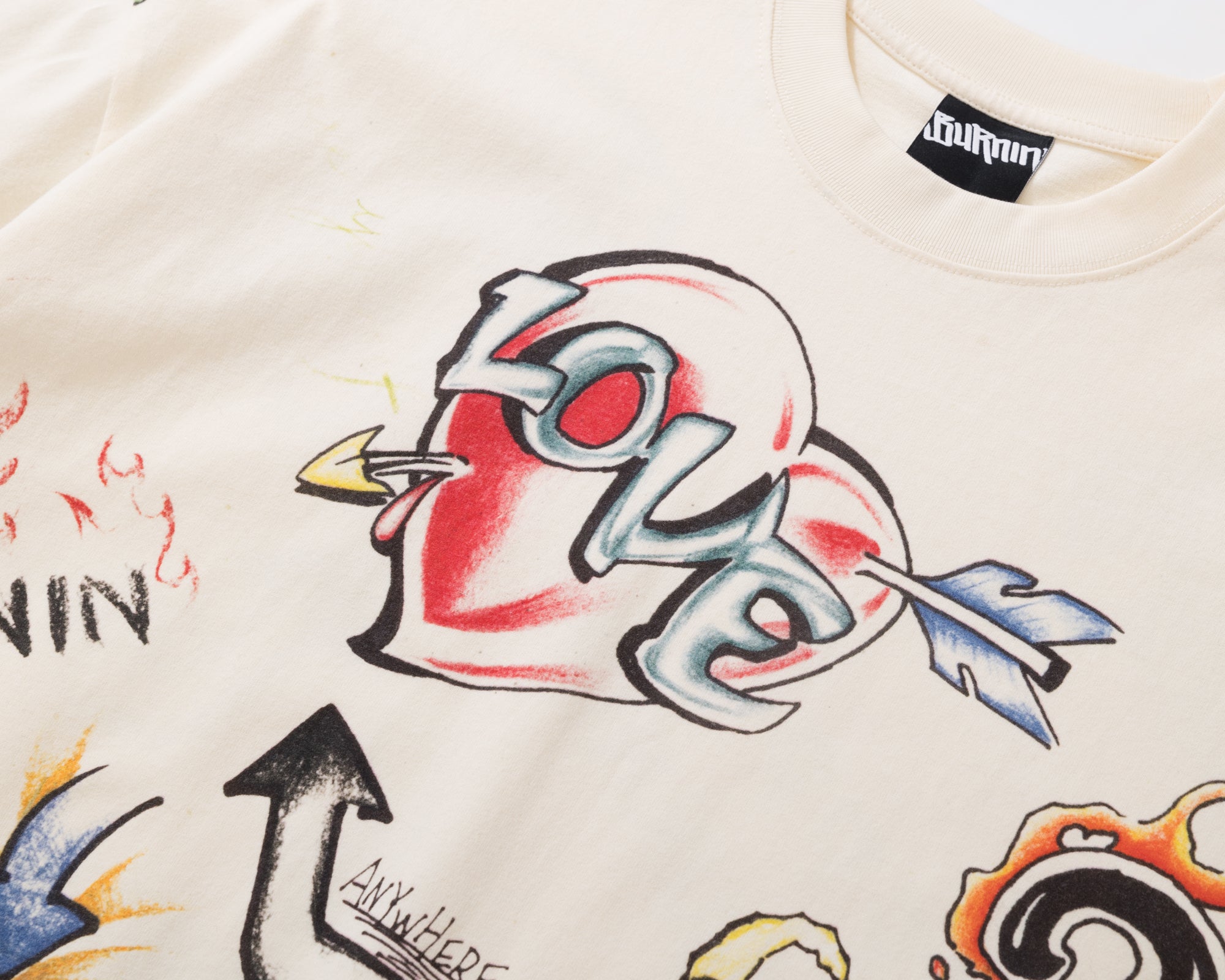 BURNIN* "All Roads Lead to Freedom" Graffiti Hand-Painted Long Sleeve T-Shirt - PSYLOS 1, BURNIN* "All Roads Lead to Freedom" Graffiti Hand-Painted Long Sleeve T-Shirt, T-Shirt, Burnin, PSYLOS 1