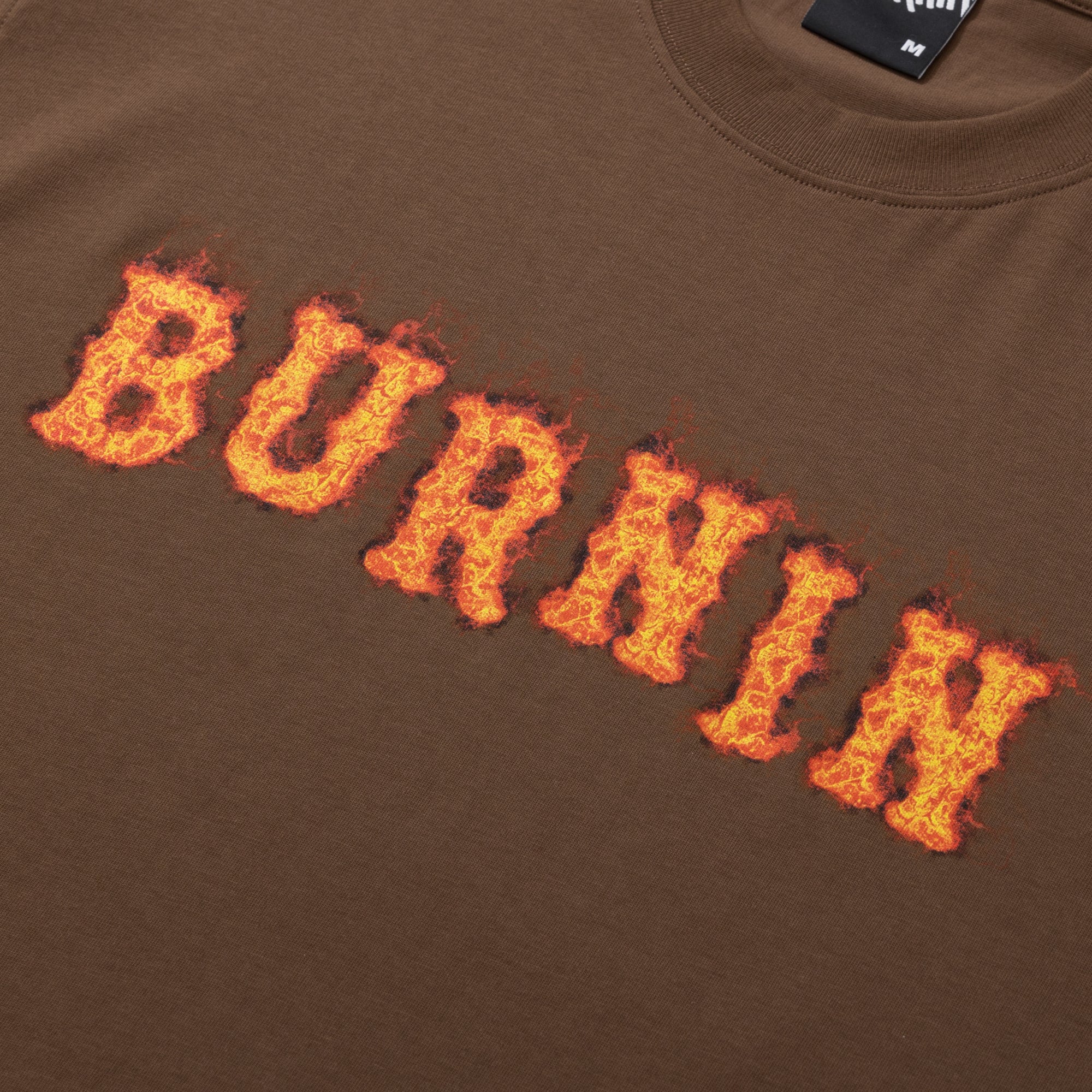 BURNIN*Spark Flame Lava Letter Print Short Sleeve T-shirt - PSYLOS 1, BURNIN*Spark Flame Lava Letter Print Short Sleeve T-shirt, T-Shirt, Burnin, PSYLOS 1