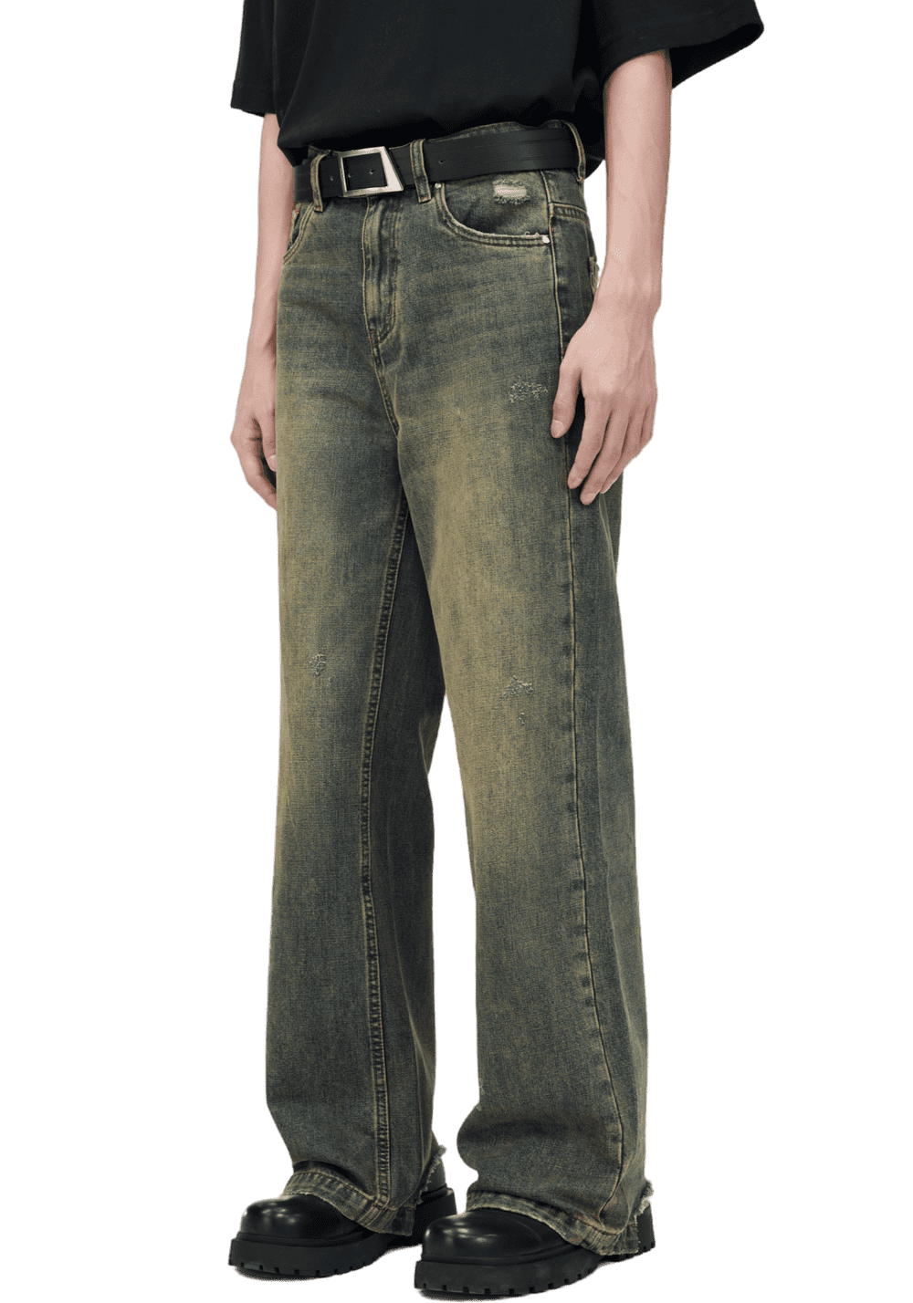 Yellow Mud Distressed Jeans - PSYLOS 1, Yellow Mud Distressed Jeans, Pants, PCLP, PSYLOS 1