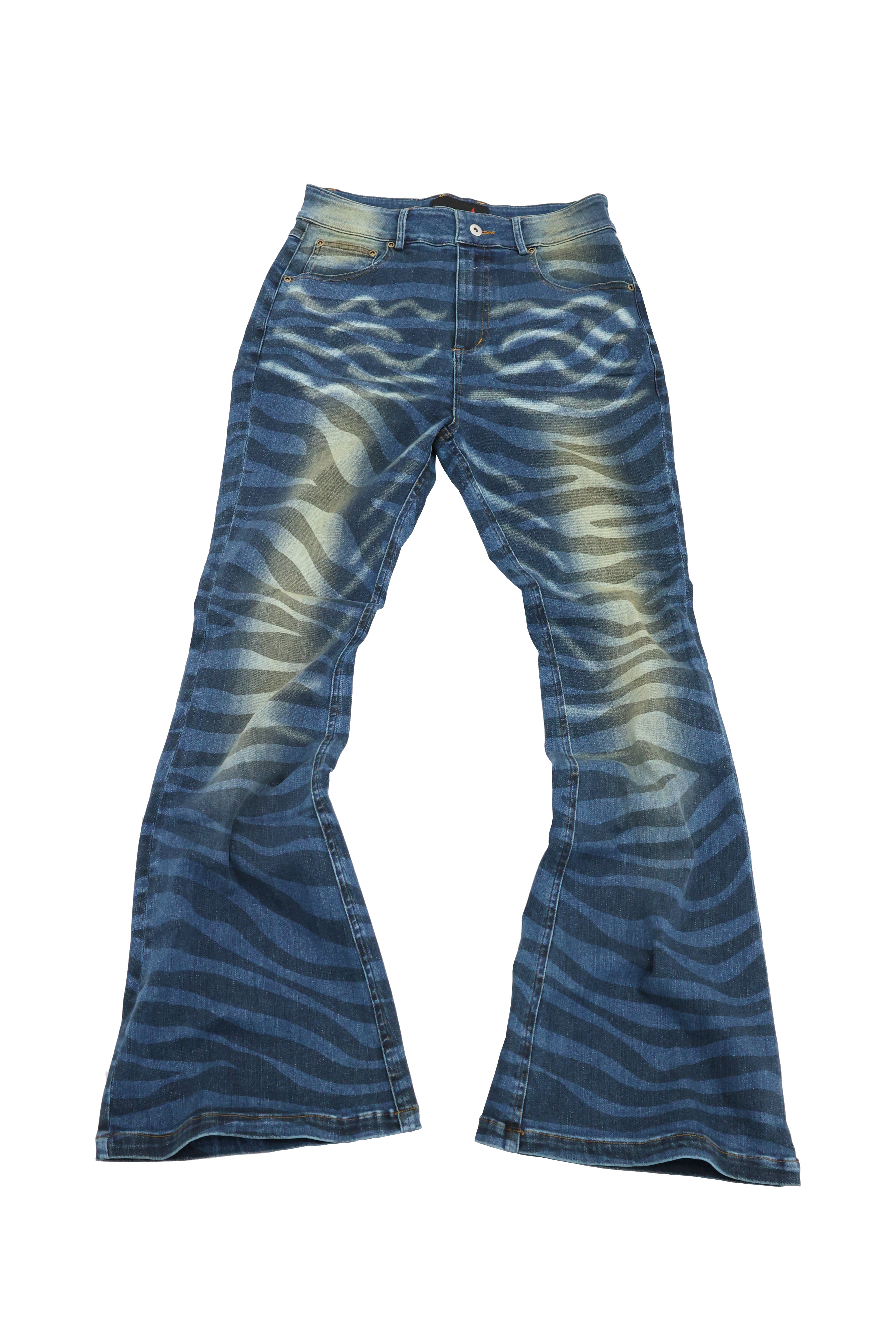 SANSLAWS丨Tiger Stripe Stretch Flared Jeans - PSYLOS 1, SANSLAWS丨Tiger Stripe Stretch Flared Jeans, Jeans, SANSLAWS, PSYLOS 1