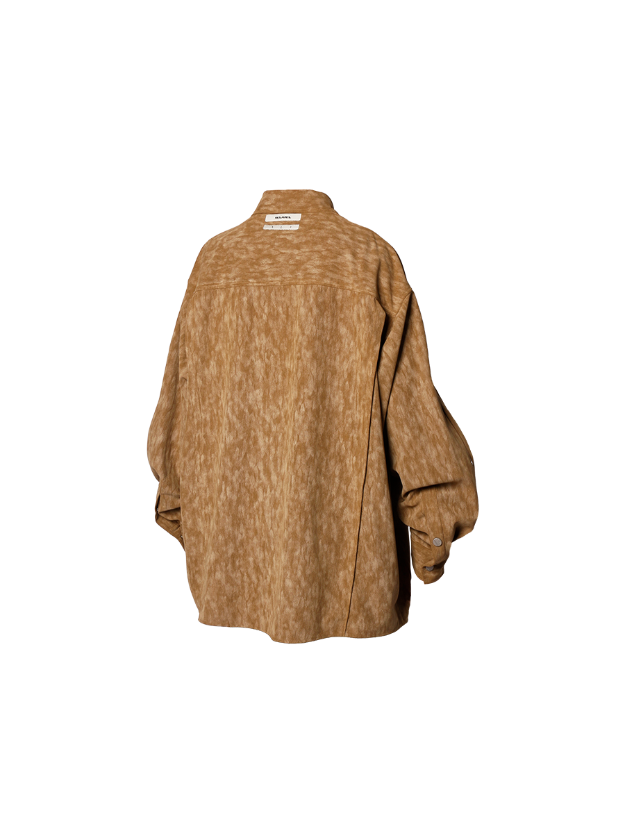 Layered Deconstructed Long-Sleeve Shirt with Oversized Pleated Silhouette