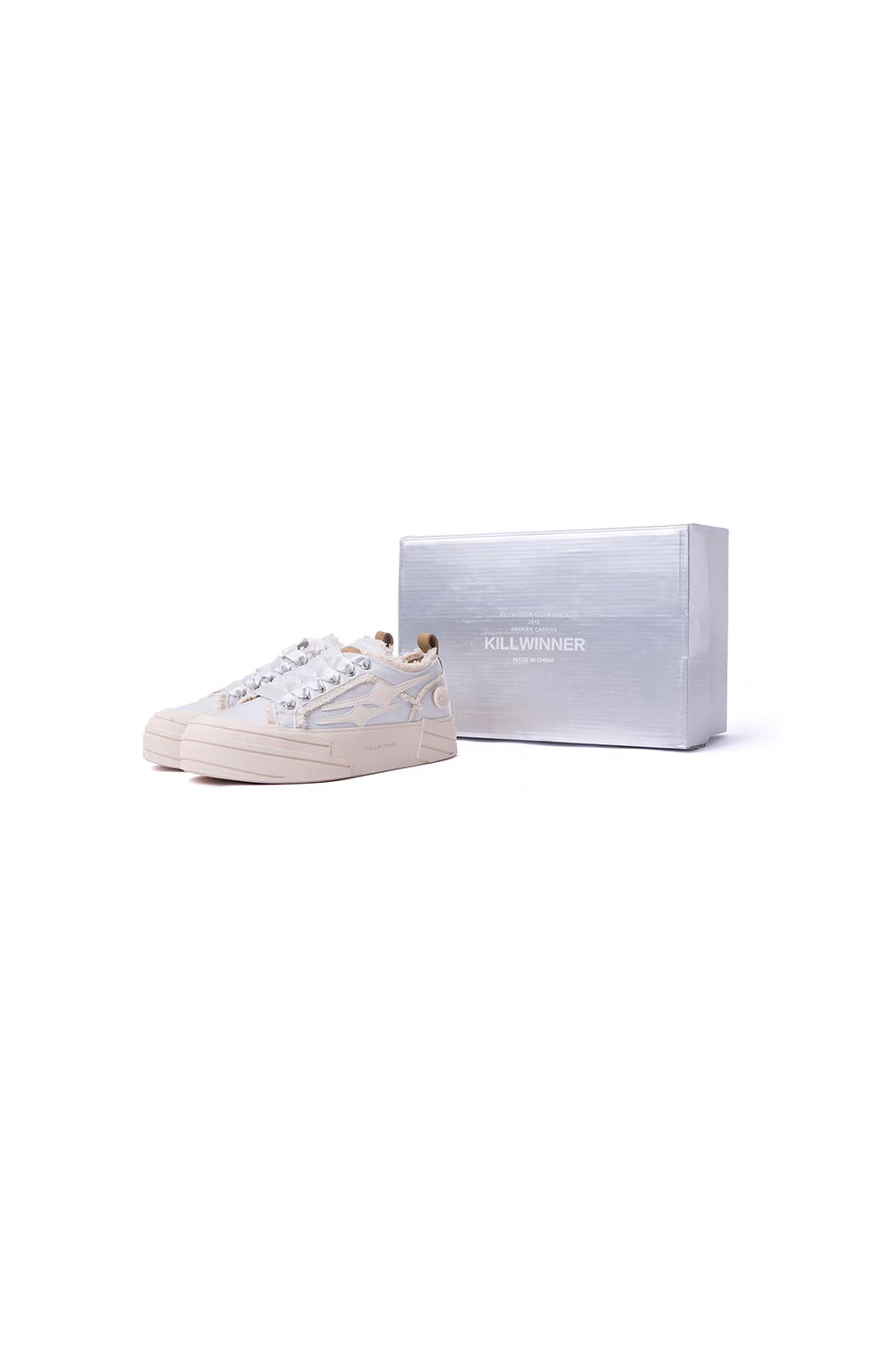 KILLWINNER丨Snowy Mountain Silver Canvas Shoes - PSYLOS 1, KILLWINNER丨Snowy Mountain Silver Canvas Shoes, Canvas Sneakers, KILLWINNER•JAPAN, PSYLOS 1