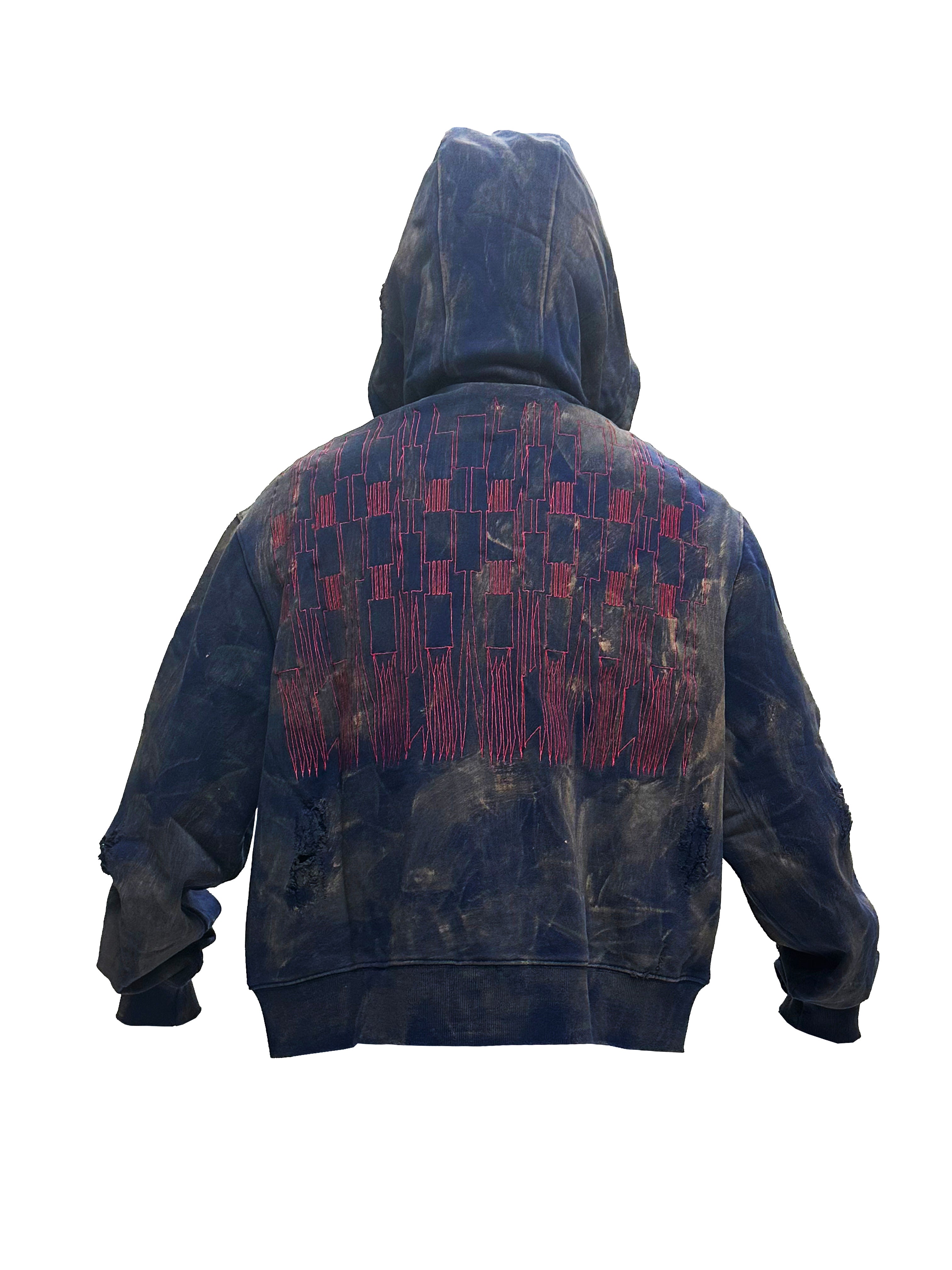 SANSLAWS丨Embroidered Mud-dyed Sweatshirt - PSYLOS 1, SANSLAWS丨Embroidered Mud-dyed Sweatshirt, Sweatshirt, SANSLAWS, PSYLOS 1