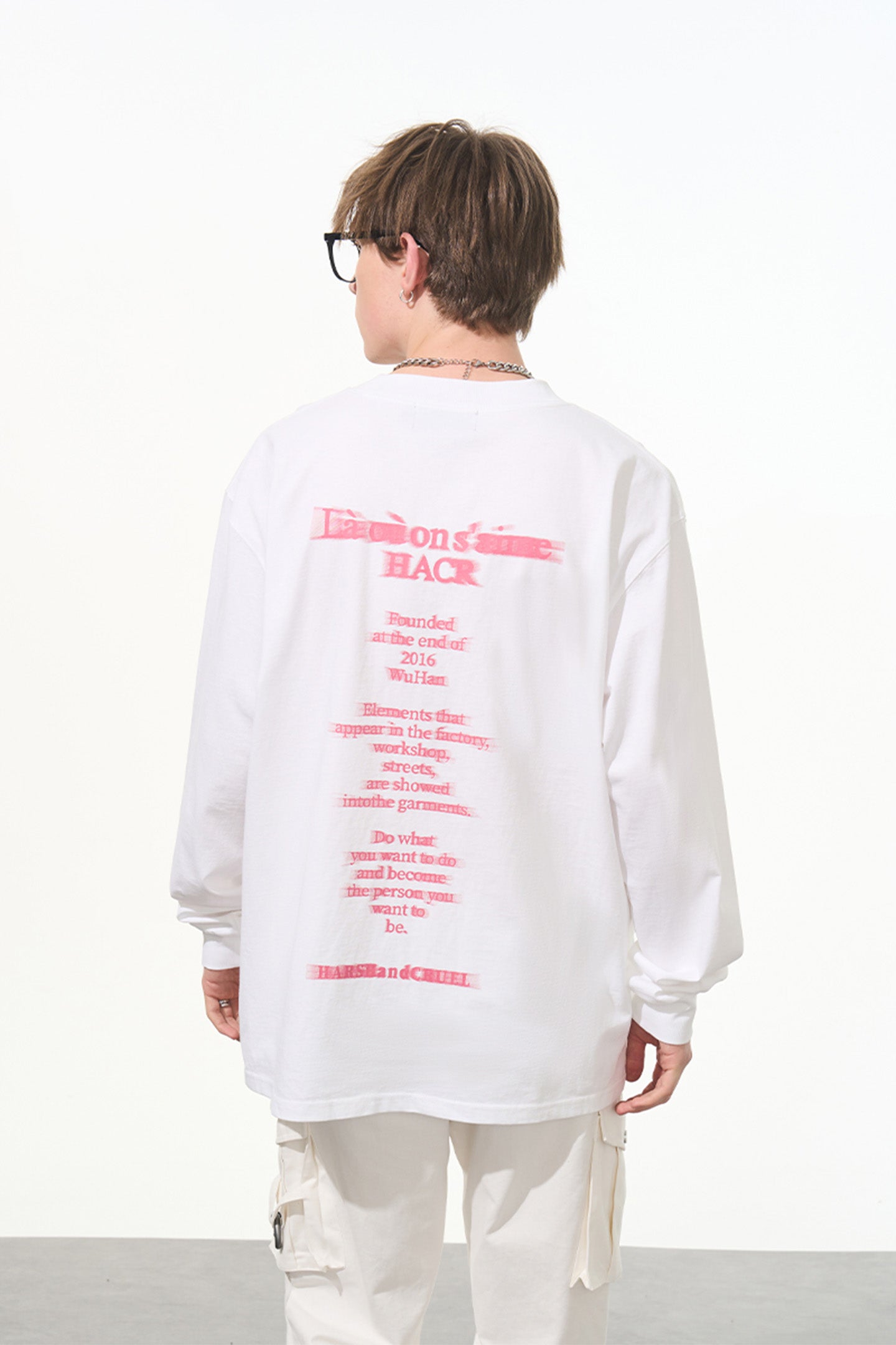 Phantom Pink Contrast Print Long Sleeve T-Shirt