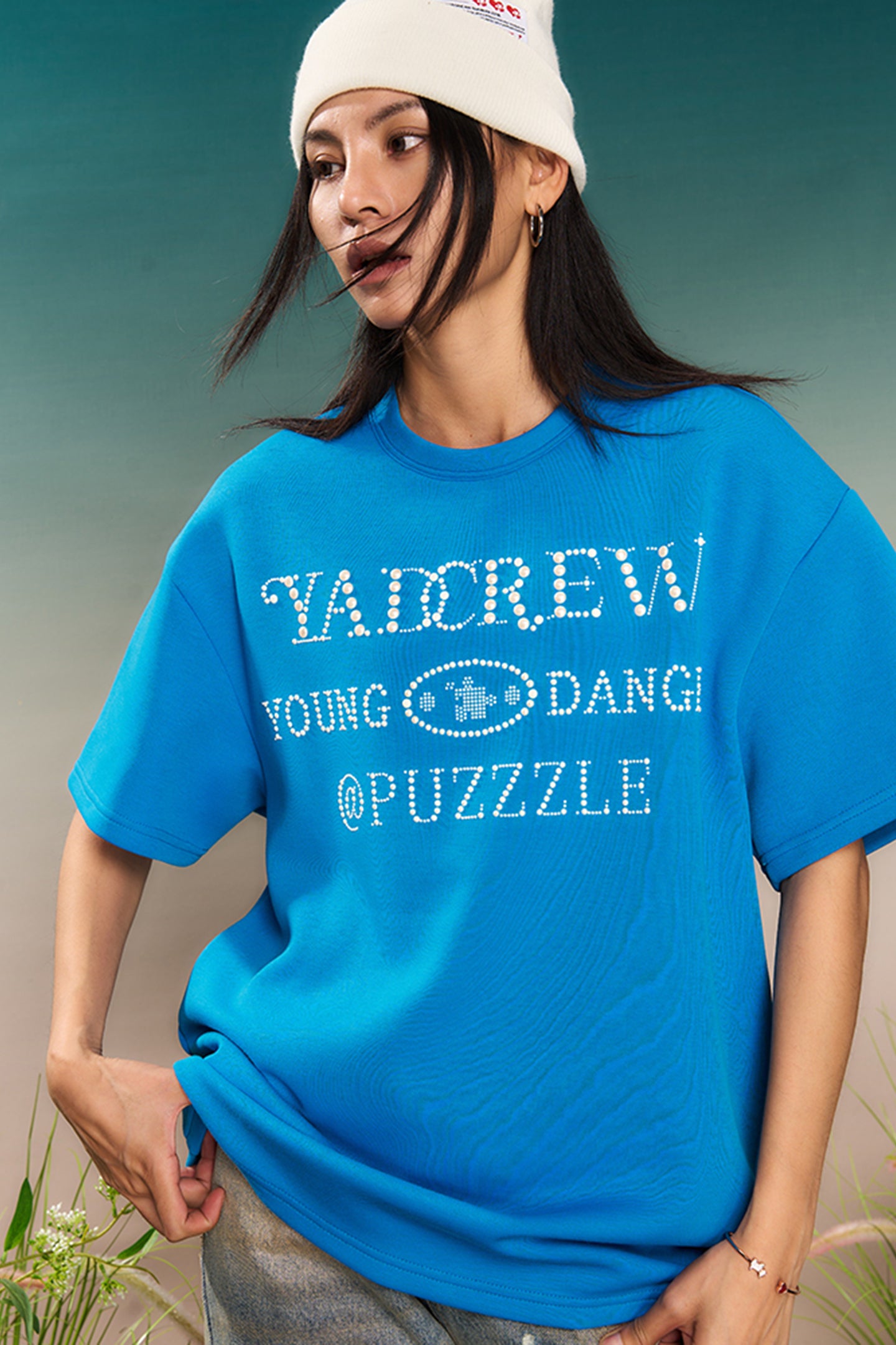 YADcrew | Pearl Typography Short-Sleeved T-shirt - PSYLOS 1, YADcrew | Pearl Typography Short-Sleeved T-shirt, T-Shirt, YADcrew•JAPAN, PSYLOS 1