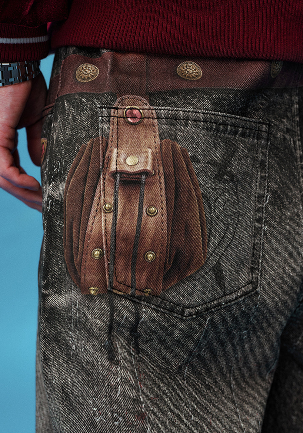 YADcrew丨Bloodbath Knight Sword Printed Jeans - PSYLOS 1, YADcrew丨Bloodbath Knight Sword Printed Jeans, Pants, YADcrew•JAPAN, PSYLOS 1