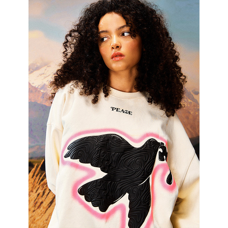 YADcrew | Peace Dove Printed Sweatshirt For Couple - PSYLOS 1, YADcrew | Peace Dove Printed Sweatshirt For Couple, Sweatshirts, YADcrew•JAPAN, PSYLOS 1
