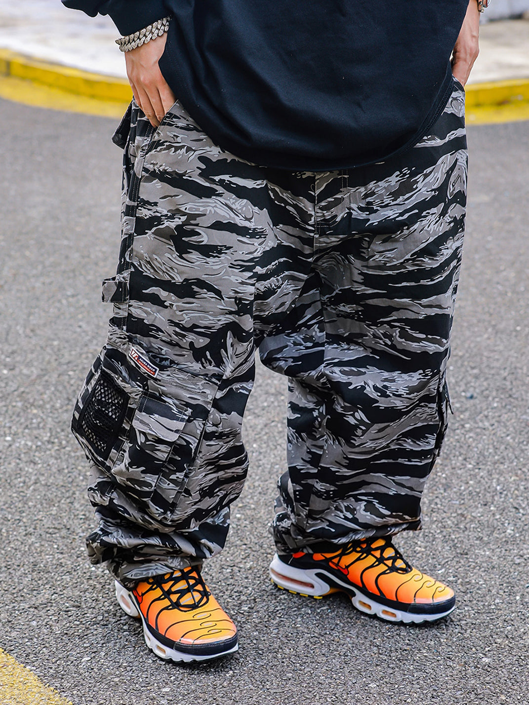 ACUSA | Ultra Baggy Tiger Camo Cotton Workwear Pants - PSYLOS 1, ACUSA | Ultra Baggy Tiger Camo Cotton Workwear Pants, Cargo Pants, ACUSA, PSYLOS 1