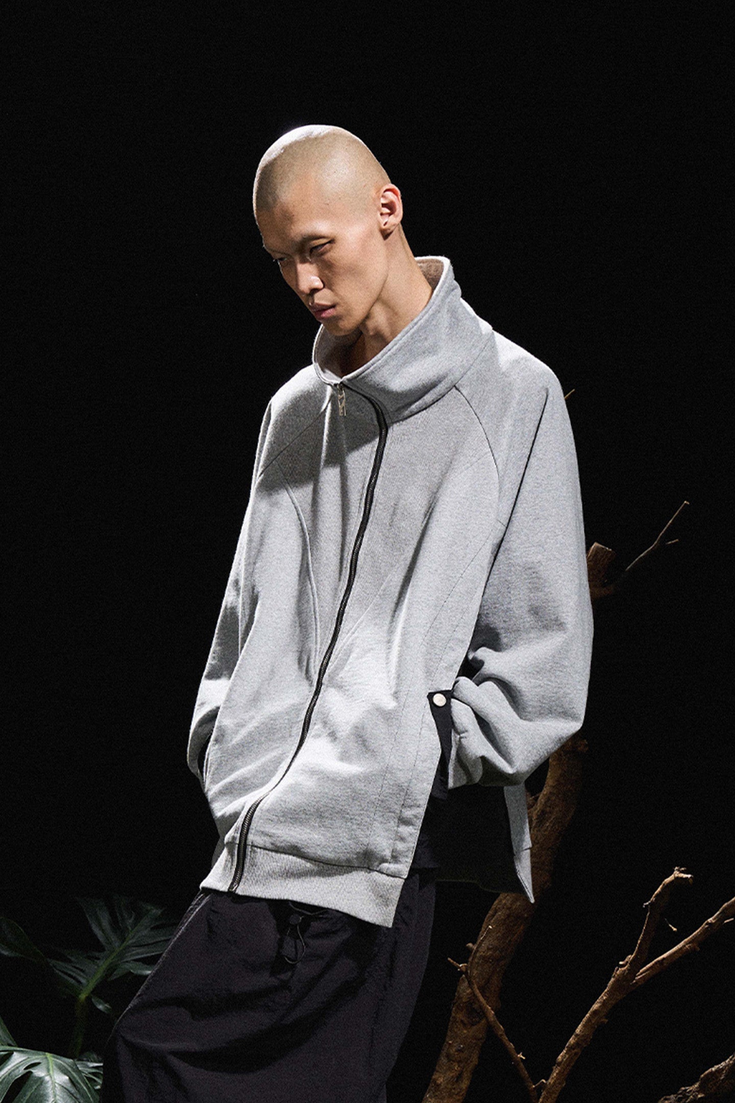 RELABEL丨Nylon Deconstructed Collar Sweatshirt - PSYLOS 1, RELABEL丨Nylon Deconstructed Collar Sweatshirt, Sweatshirts, RELABEL, PSYLOS 1