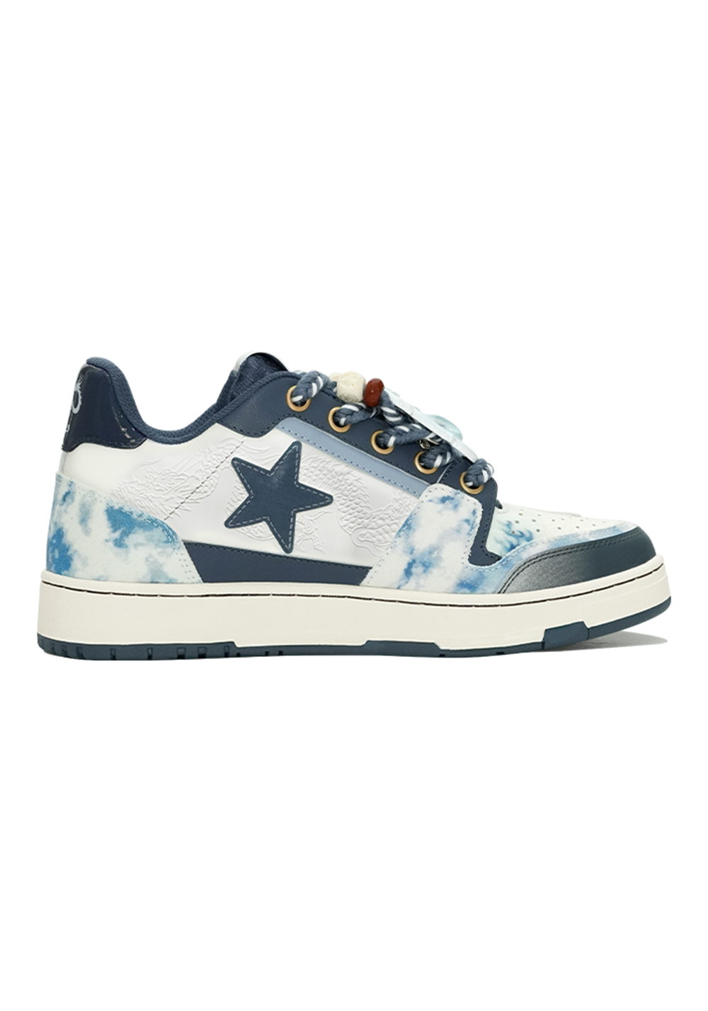 Retro Star Sneakers-Blue And White Porcelain - PSYLOS 1, Retro Star Sneakers-Blue And White Porcelain, Shoes, KAALIXTO, PSYLOS 1