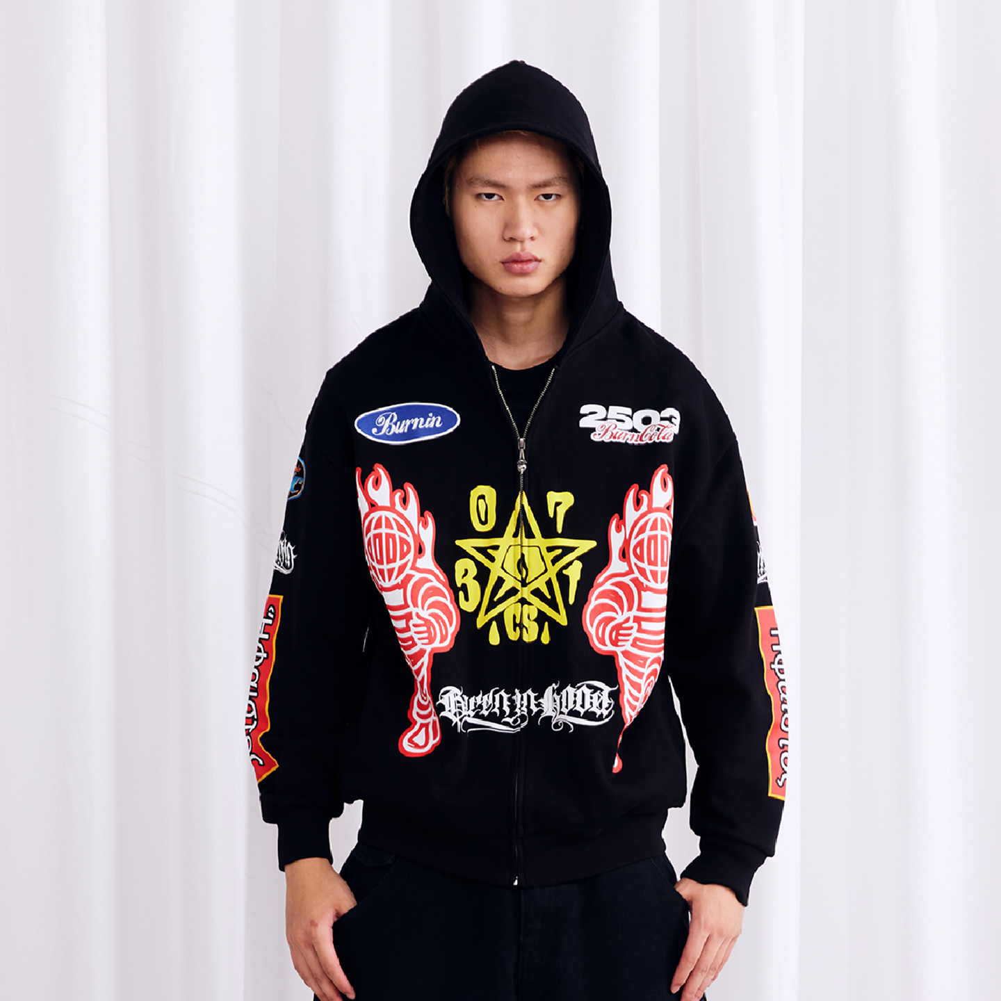 BURNIN Full Print Racing Zipper Hoodie - PSYLOS 1, BURNIN Full Print Racing Zipper Hoodie, Hoodie, Burnin, PSYLOS 1