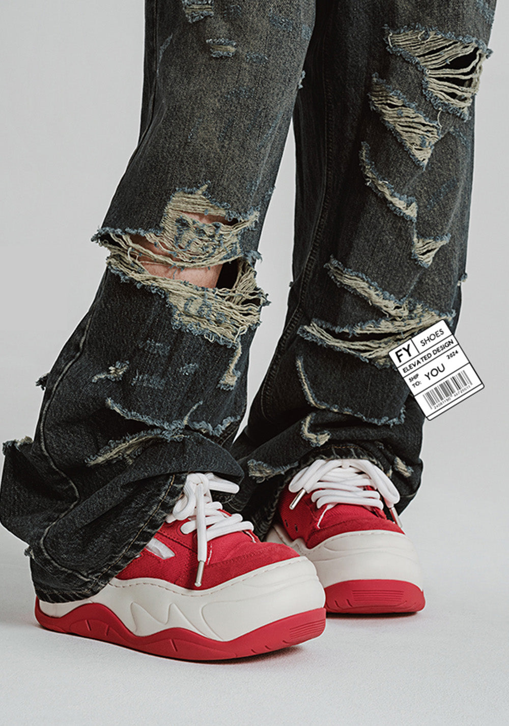 FYSPR丨WiFi 1.0 Wave Platform Shoes-Red - PSYLOS 1, FYSPR丨WiFi 1.0 Wave Platform Shoes-Red, Chunky Sneakers, FYSPR•JAPAN, PSYLOS 1