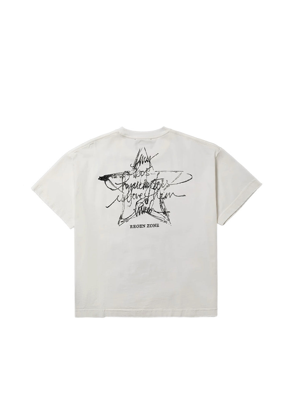 REGEN ZONE丨"RIOT" Love Art Pearl White Distressed Tee - PSYLOS 1, REGEN ZONE丨"RIOT" Love Art Pearl White Distressed Tee, T-Shirt, REGEN ZONE•JAPAN, PSYLOS 1