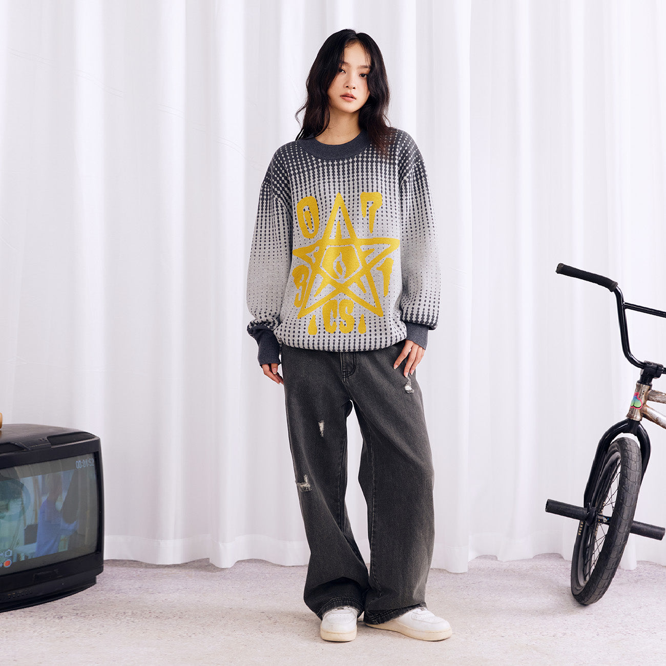 Jacquard Gradient Sweater - PSYLOS 1, Jacquard Gradient Sweater, Sweater, Burnin, PSYLOS 1