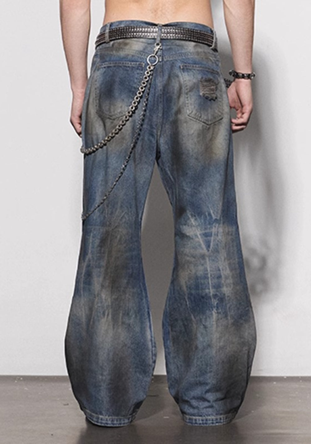 DND4DES丨Mud-Dyed Ripped Denim Jeans – Blue - PSYLOS 1, DND4DES丨Mud-Dyed Ripped Denim Jeans – Blue, Pants, DND4DES•JAPAN, PSYLOS 1