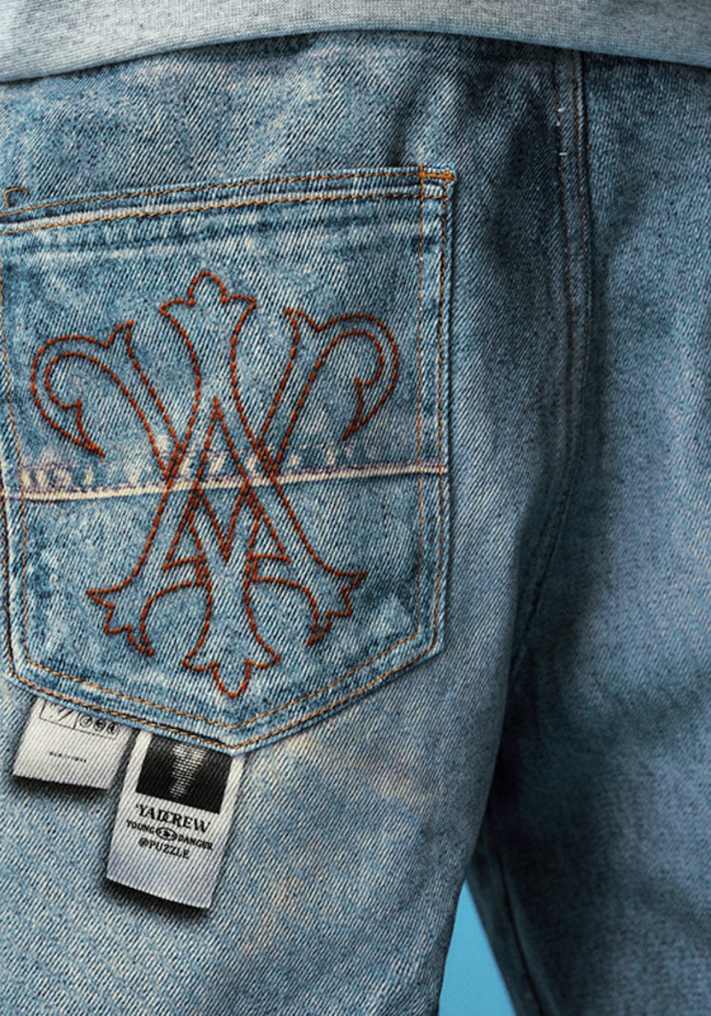 YADcrew丨YADcrew Pendant-Print Jeans - PSYLOS 1, YADcrew丨YADcrew Pendant-Print Jeans, Jeans, YADcrew, PSYLOS 1