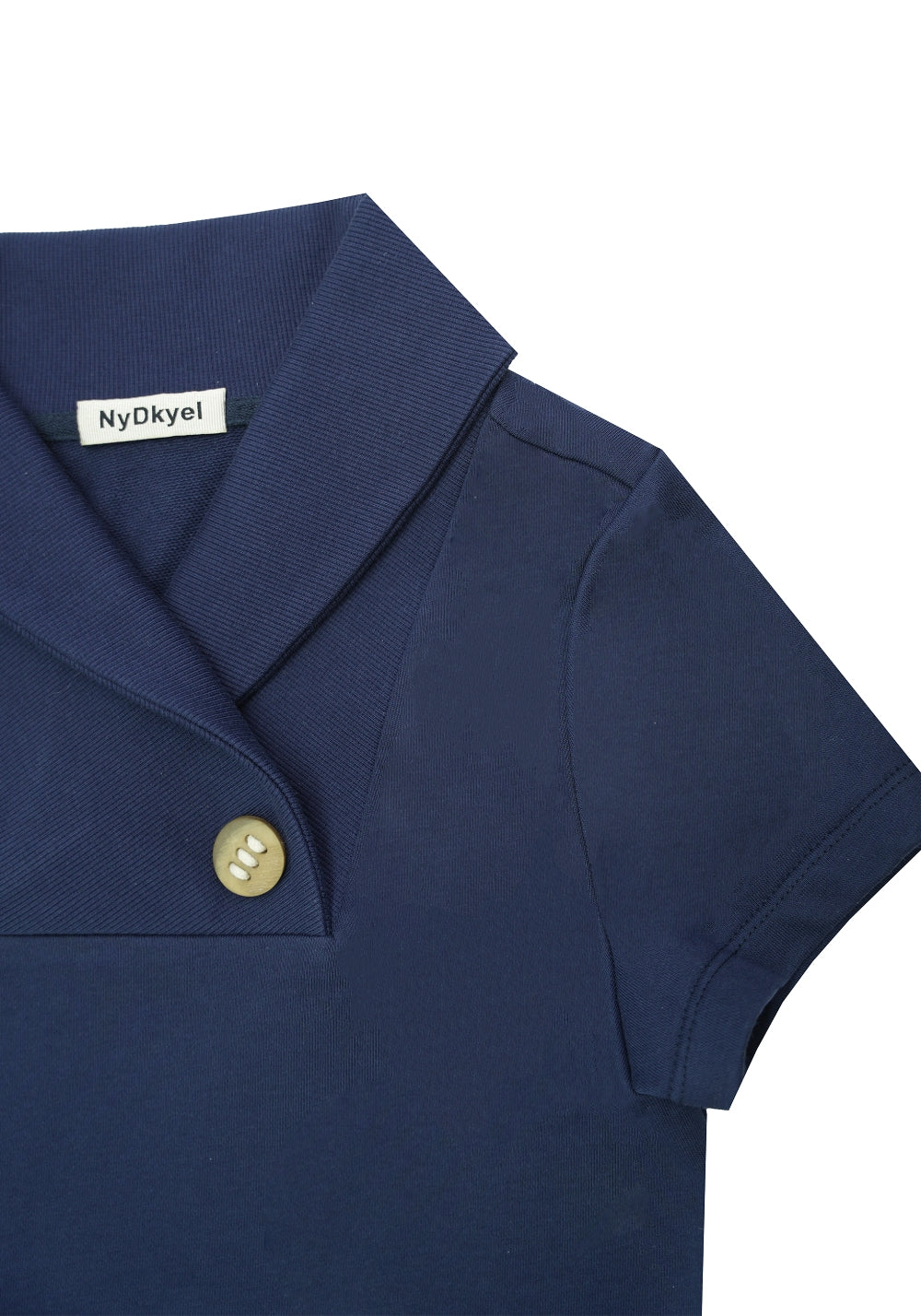 NyDkyel丨Prussian Blue Equestrian Tee - Wooden Button Accents - PSYLOS 1, NyDkyel丨Prussian Blue Equestrian Tee - Wooden Button Accents, T-Shirt, NyDkyel, PSYLOS 1