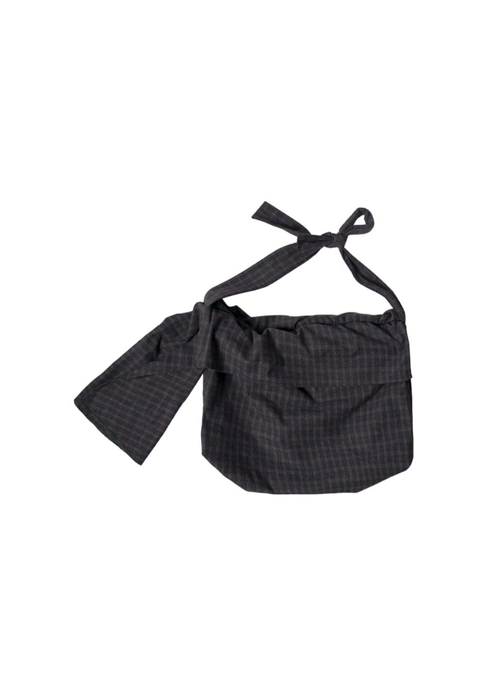 RELABEL丨Blue Plaid Wool Multi-Pocket Drawstring Bag - PSYLOS 1, RELABEL丨Blue Plaid Wool Multi-Pocket Drawstring Bag, T-Shirt, RELABEL, PSYLOS 1