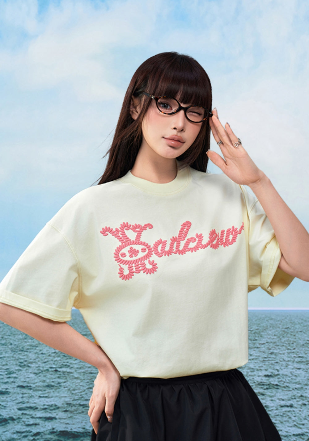 YADcrew丨YADcrew Knot-Embroidered Logo Tee -Pink - PSYLOS 1, YADcrew丨YADcrew Knot-Embroidered Logo Tee -Pink, T-Shirt, YADcrew•JAPAN, PSYLOS 1