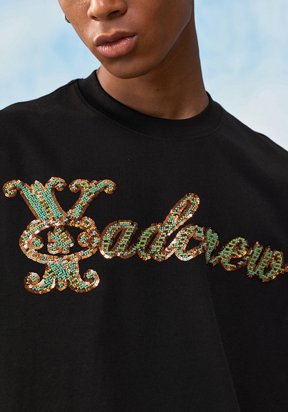 YADcrew丨YADcrew Beaded Pipe Embroidery Tee-Black - PSYLOS 1, YADcrew丨YADcrew Beaded Pipe Embroidery Tee-Black, T-Shirt, YADcrew•JAPAN, PSYLOS 1